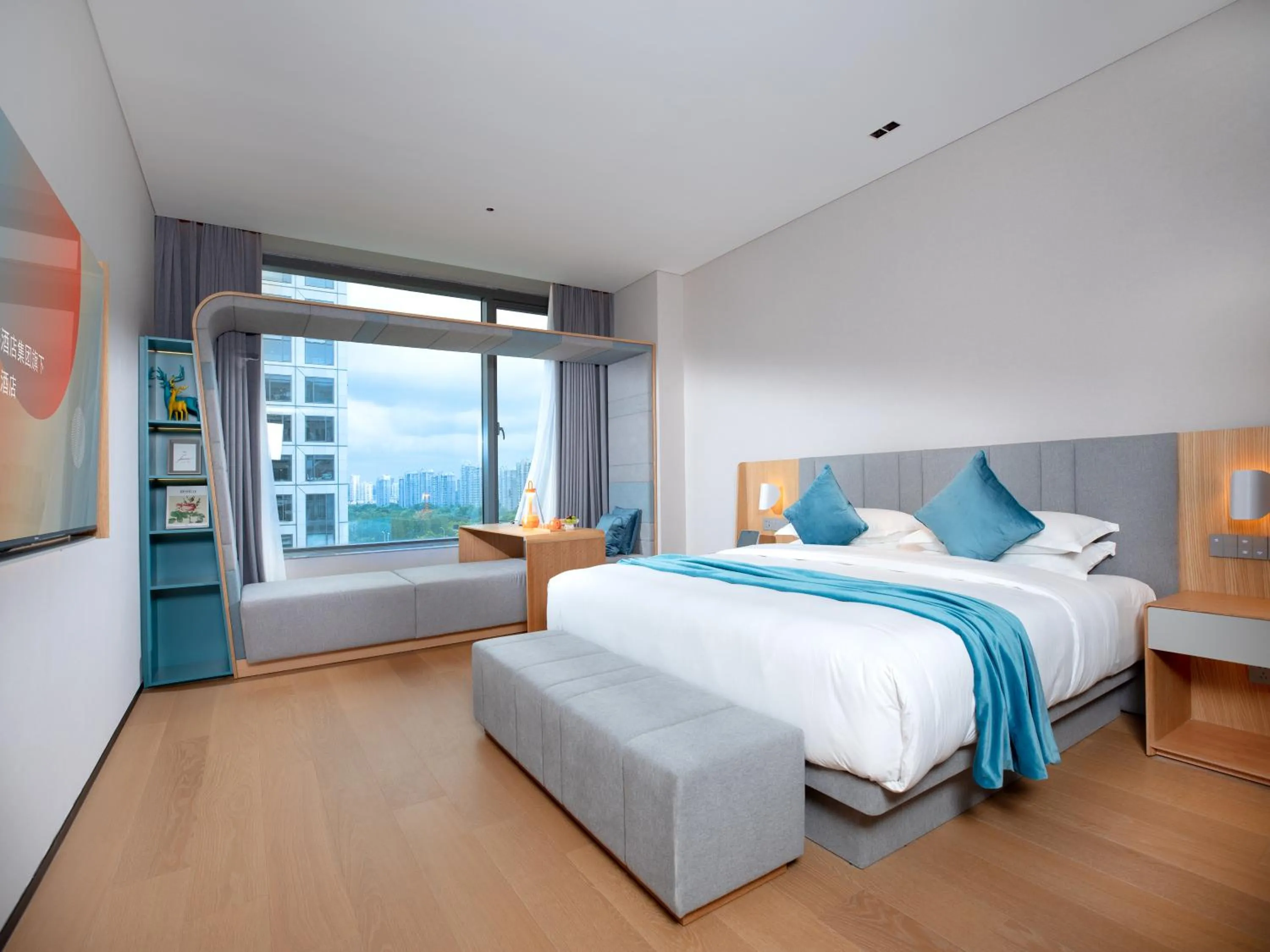 Bed in Pagoda Hotel Hangzhou Zijingang