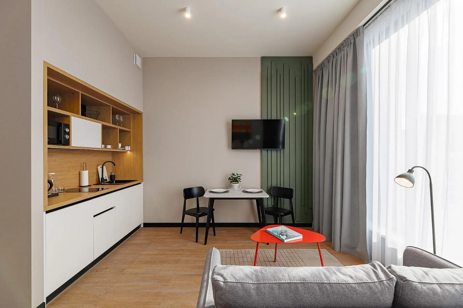 Kitchen or kitchenette, Bed in TULIP Residences Lviv