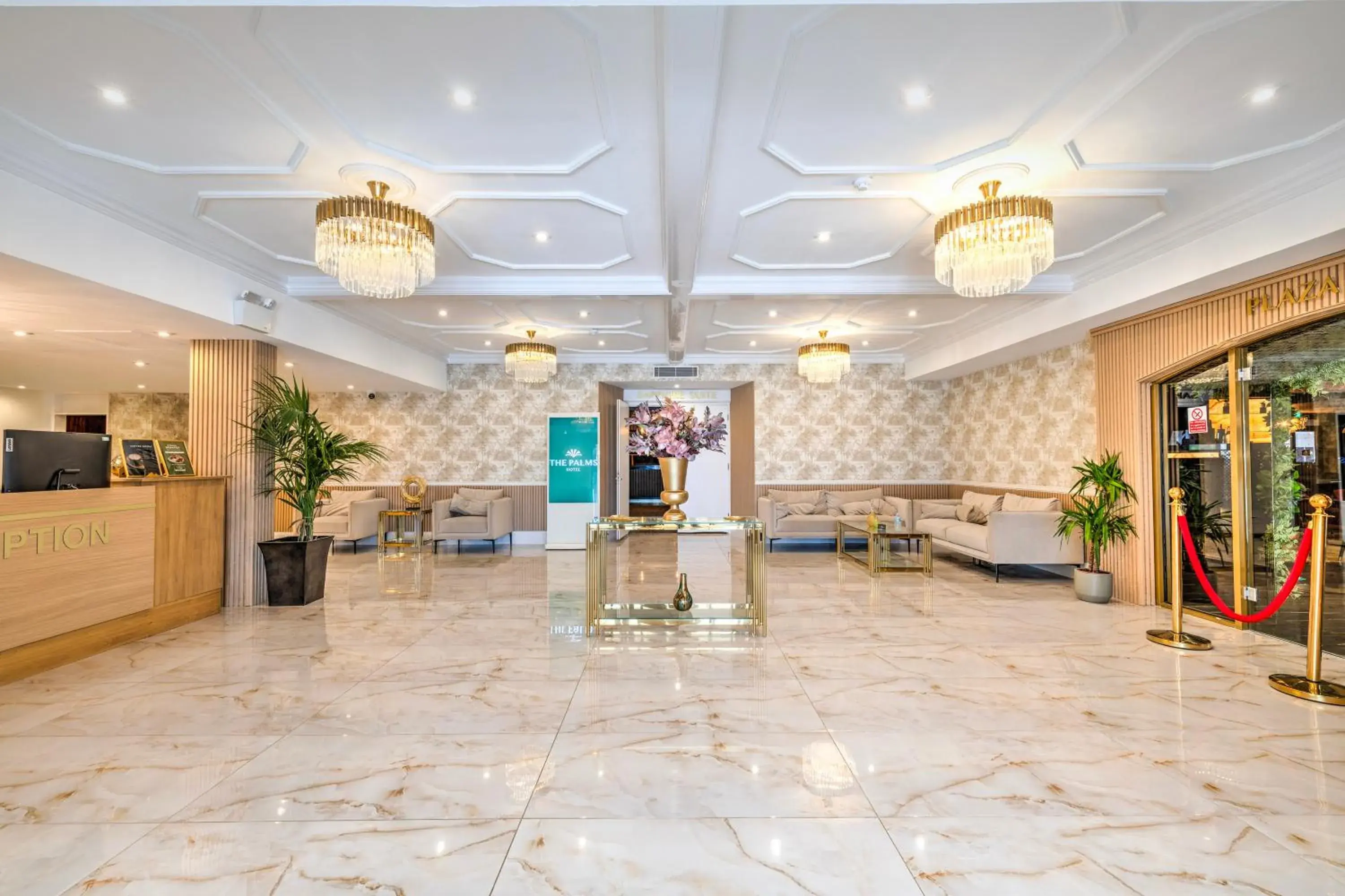 Lobby or reception in Palms Hotel & Retreat By Palette London Romford Lobby or reception in Palms Hotel & Retreat By Palette London Romford