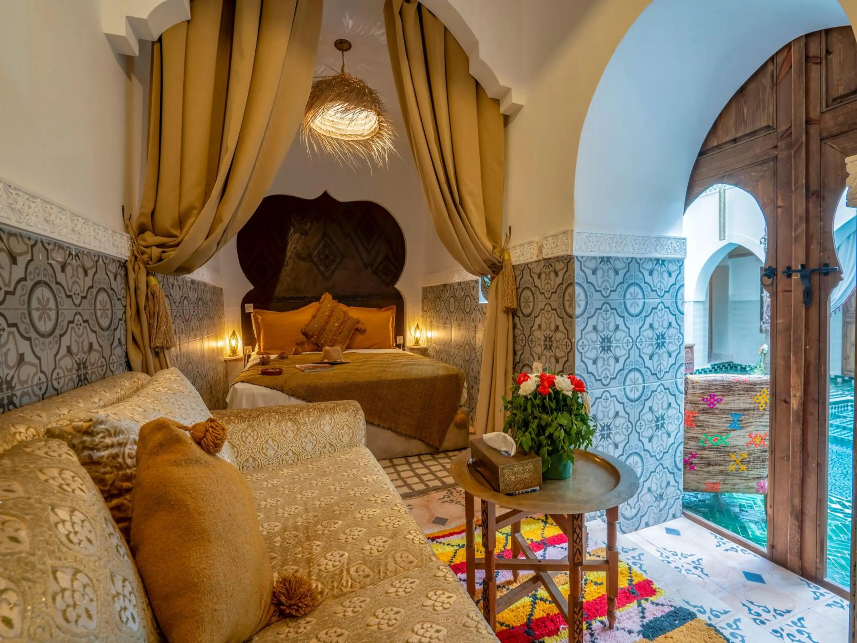 Living room, Bed in Riad Yalla habibi