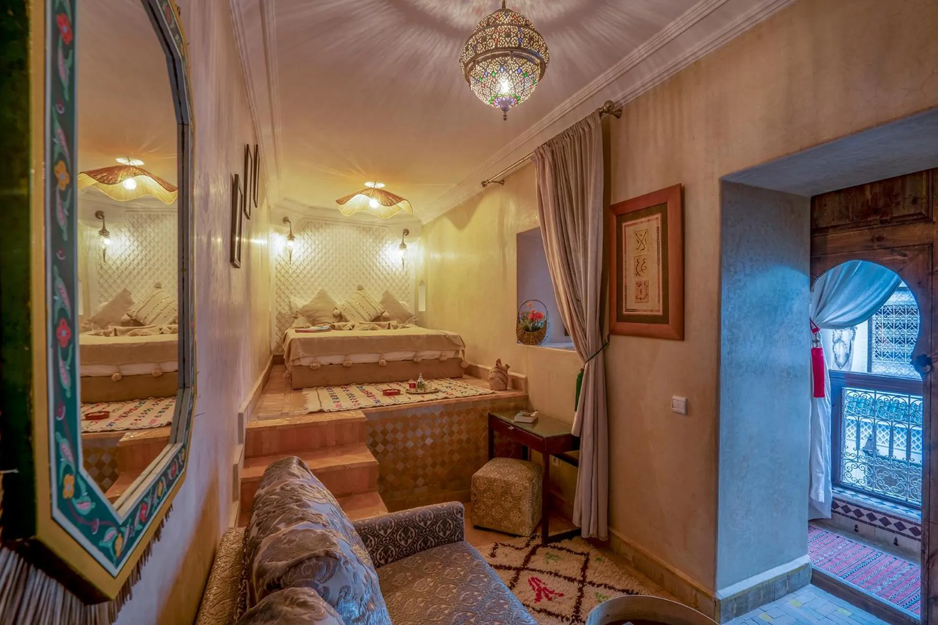 View (from property/room), Bed in Riad Yalla habibi