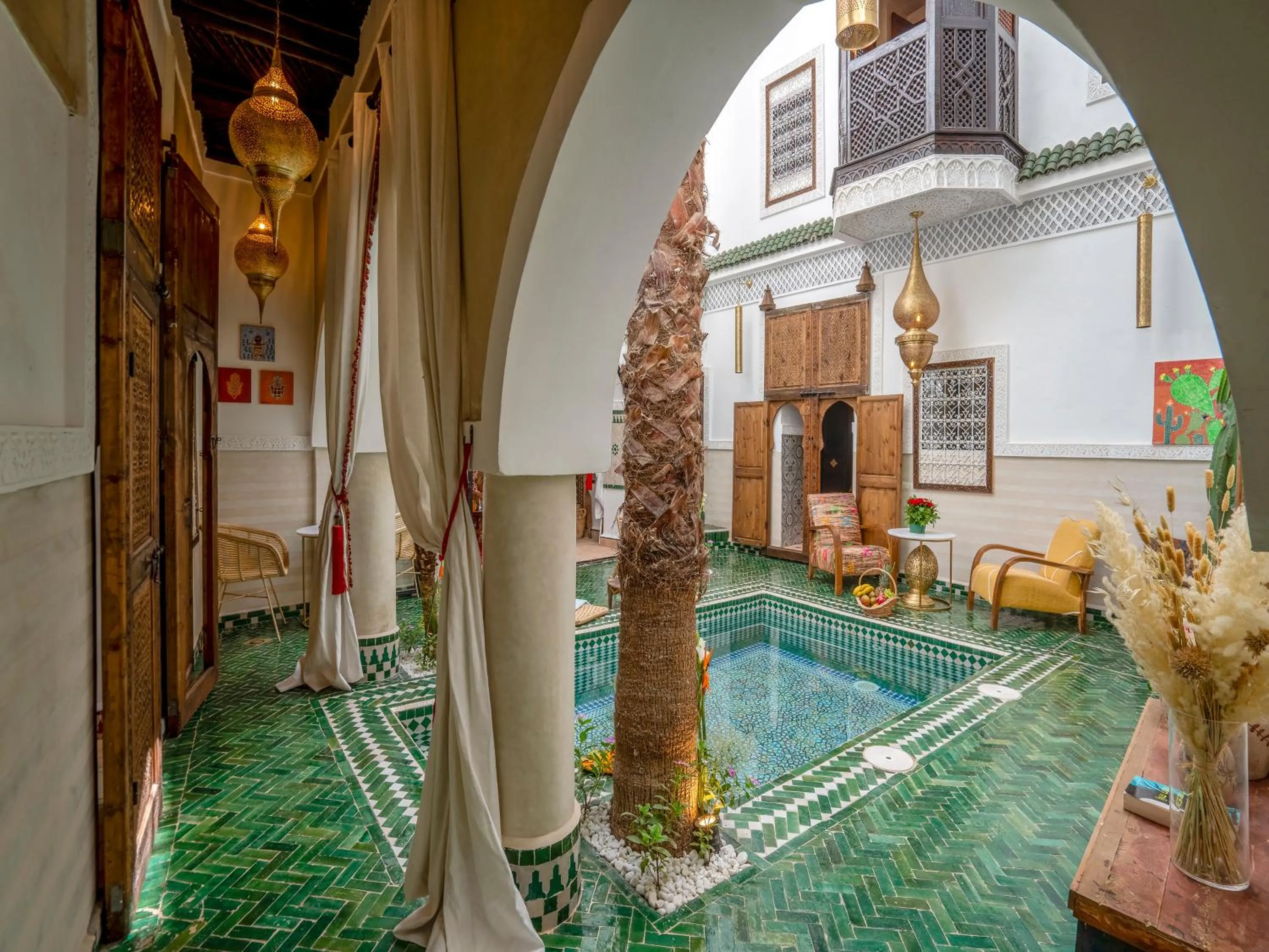 Pool view in Riad Yalla habibi