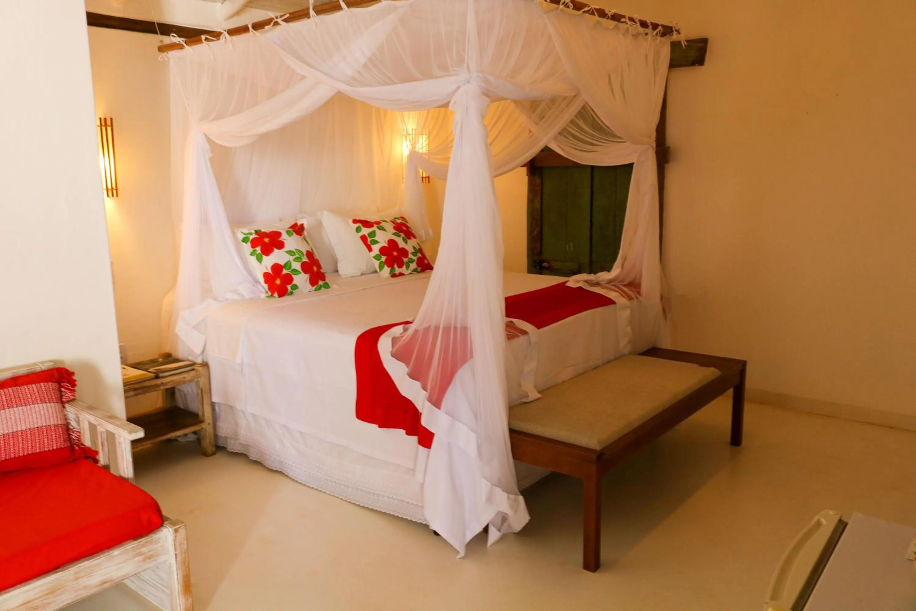 Bed in Pousada Hibisco