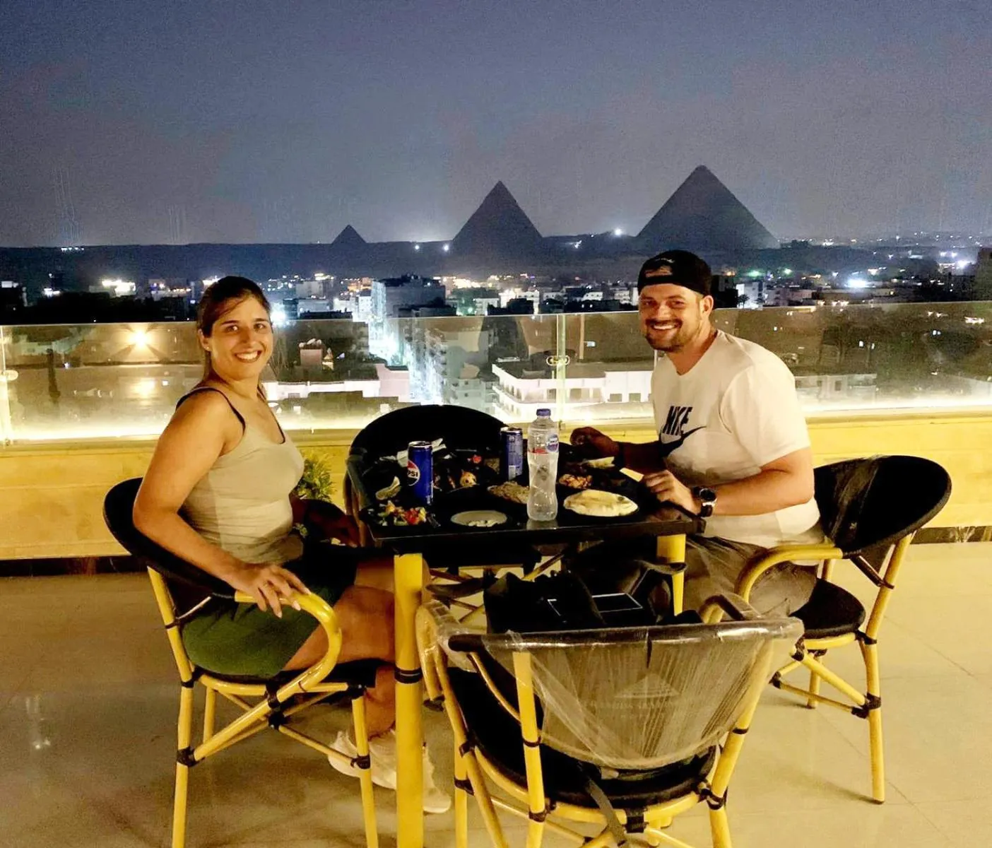 People in Pyramids Skyline Hotel Cairo