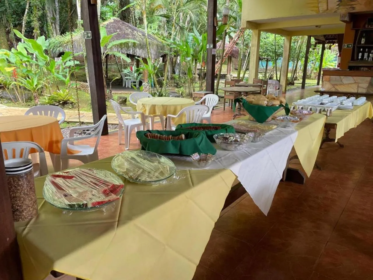 Buffet breakfast in Pousada Canto de Itamambuca