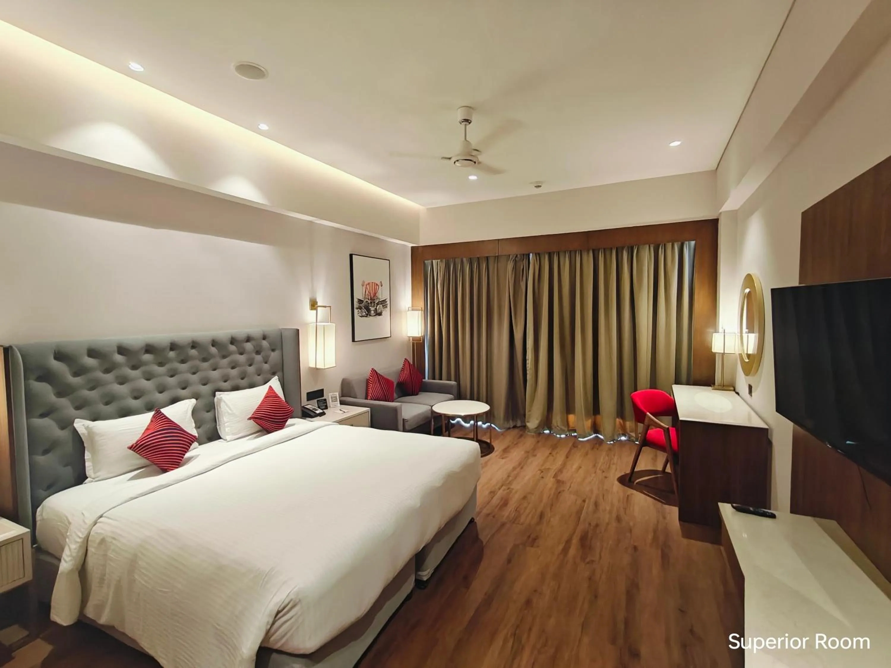 Bed in Ramada by Wyndham Ahmedabad Narendra Modi Stadium Motera