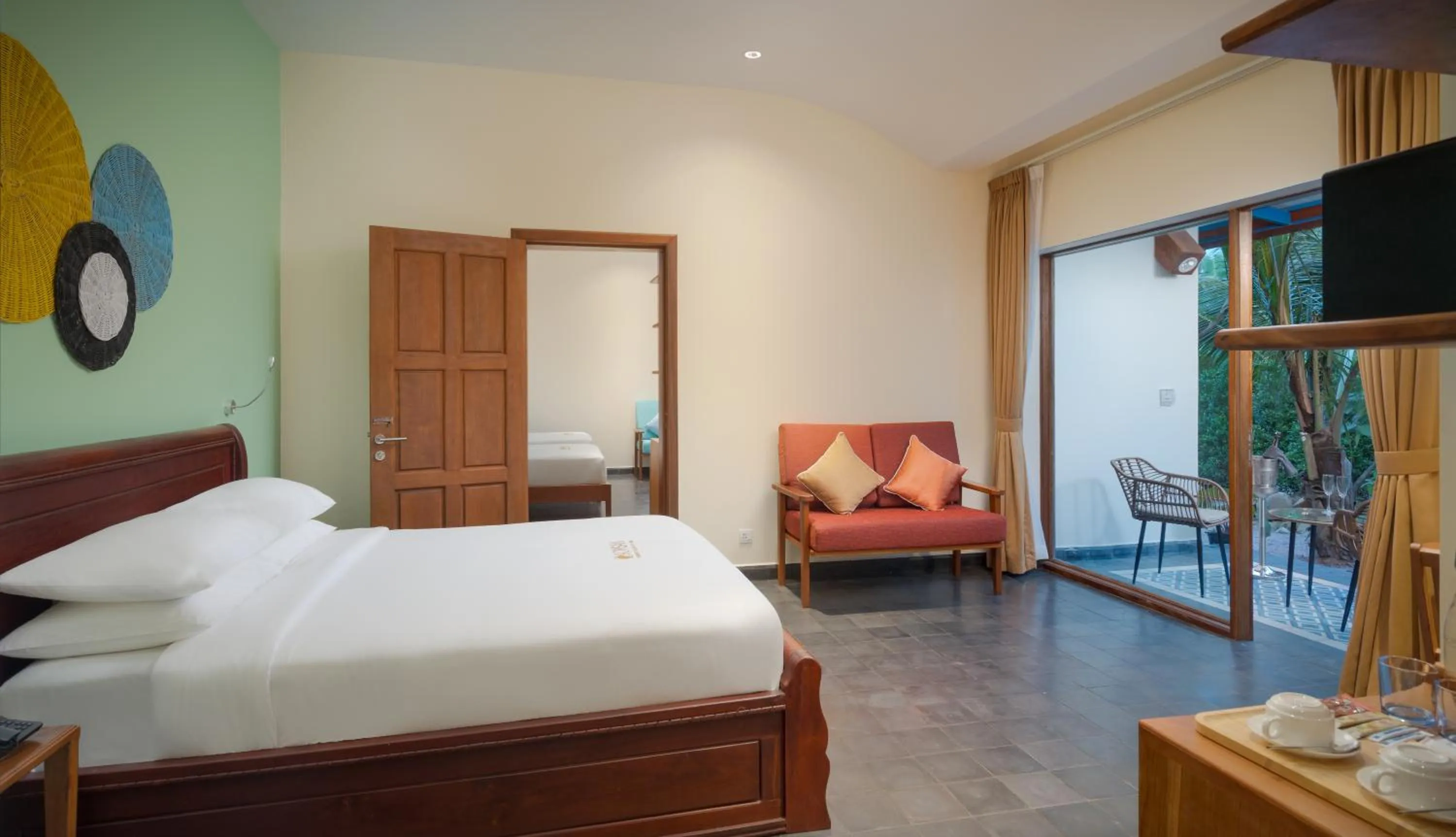 Bed in Komsan Kampot Resort