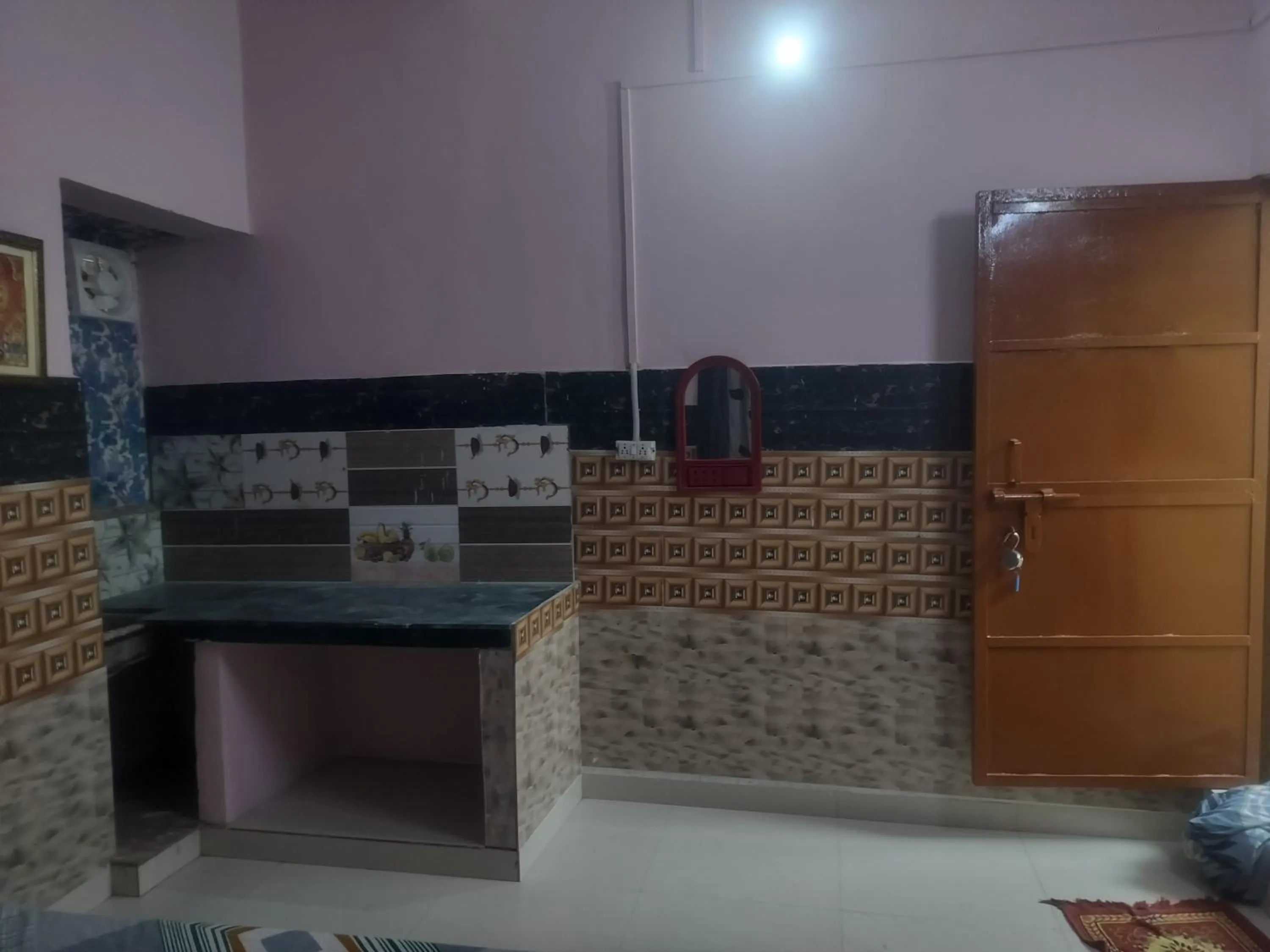 Kitchen or kitchenette in Shri Krishna Kunj homestay