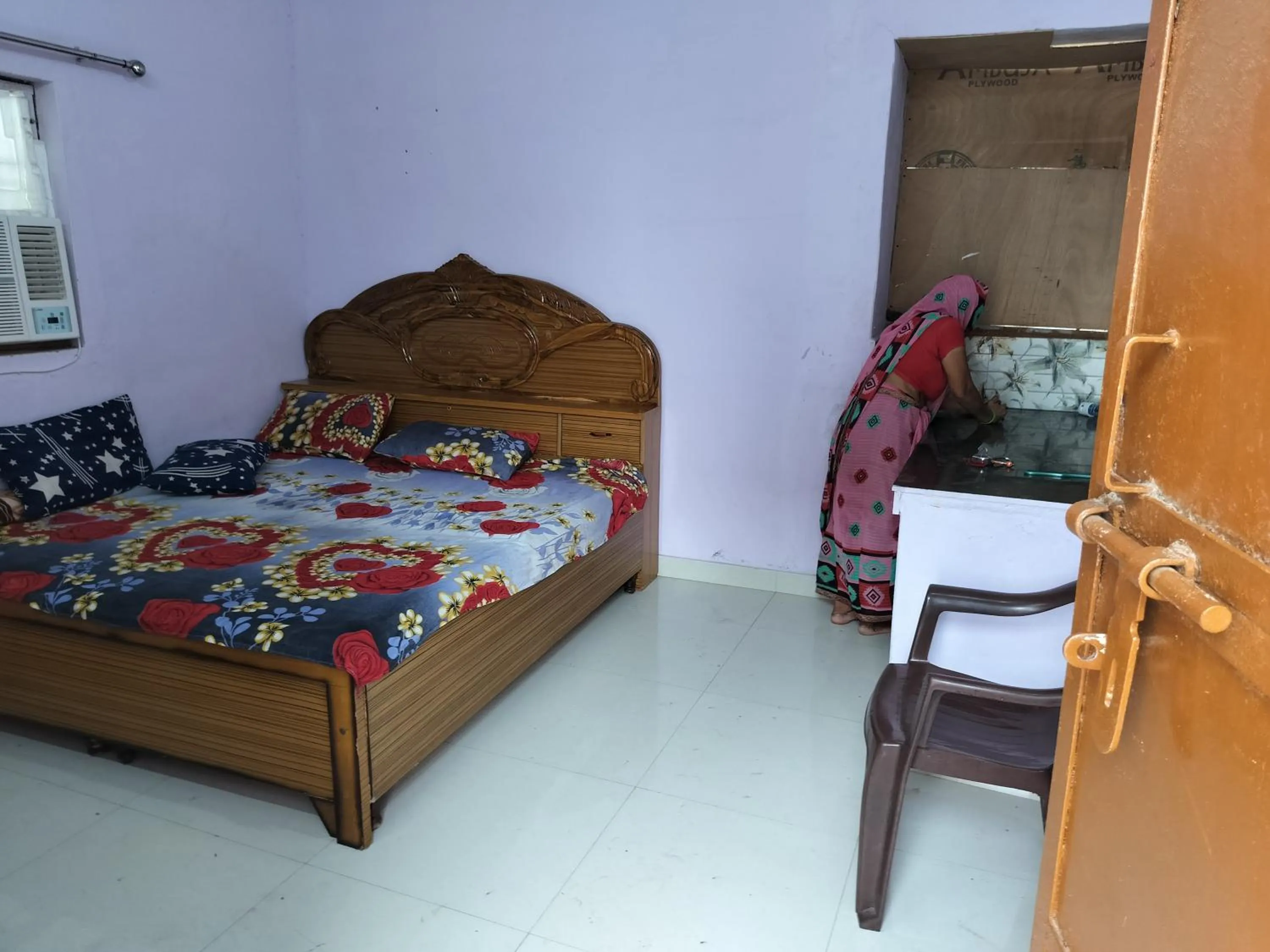 Bed in Shri Krishna Kunj homestay