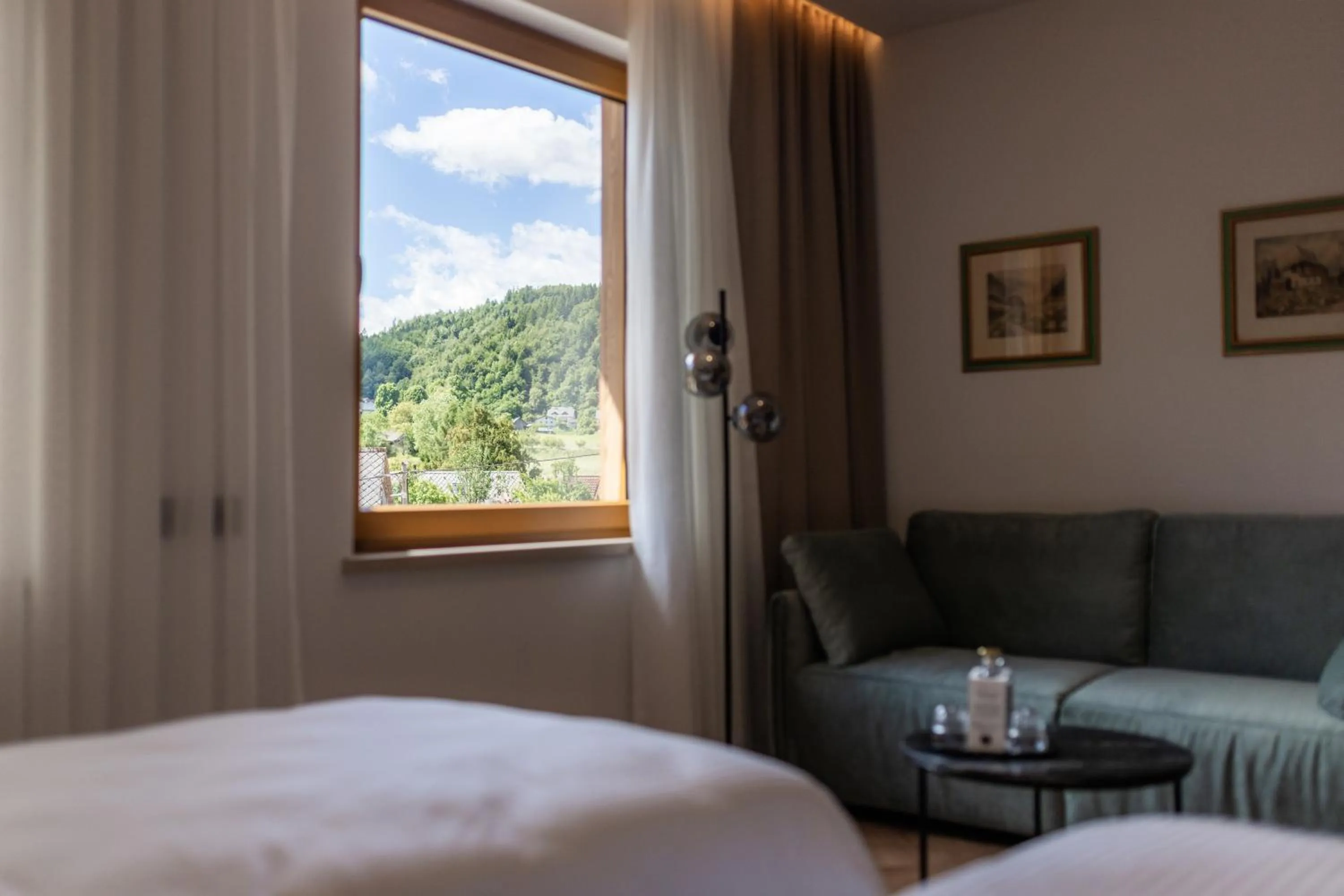 View (from property/room), Bed in Hotel Julian Alps