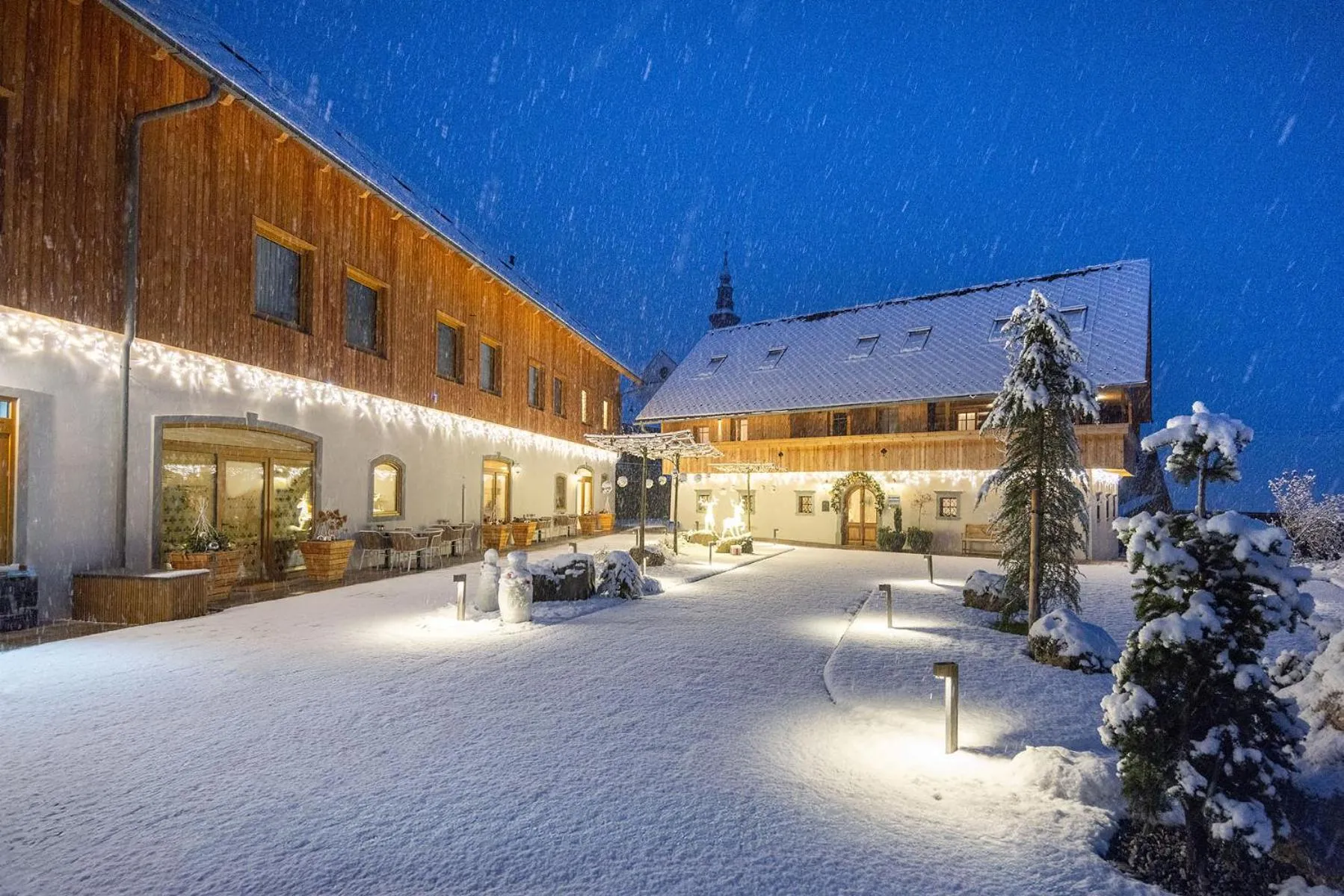 Inner courtyard view in Hotel Julian Alps