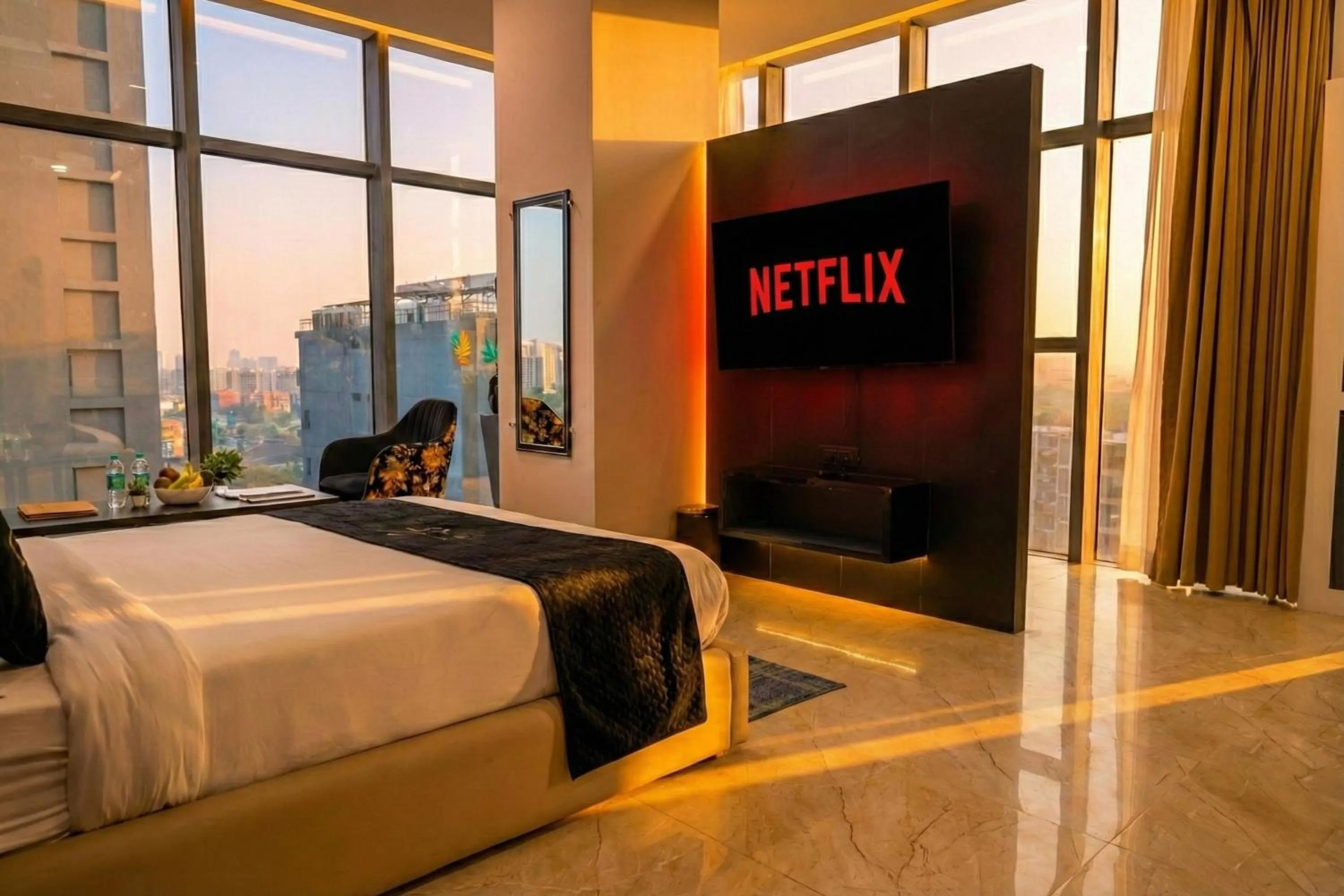 Bedroom, Bed in Aquila Grand Suites - Noida Sector 136