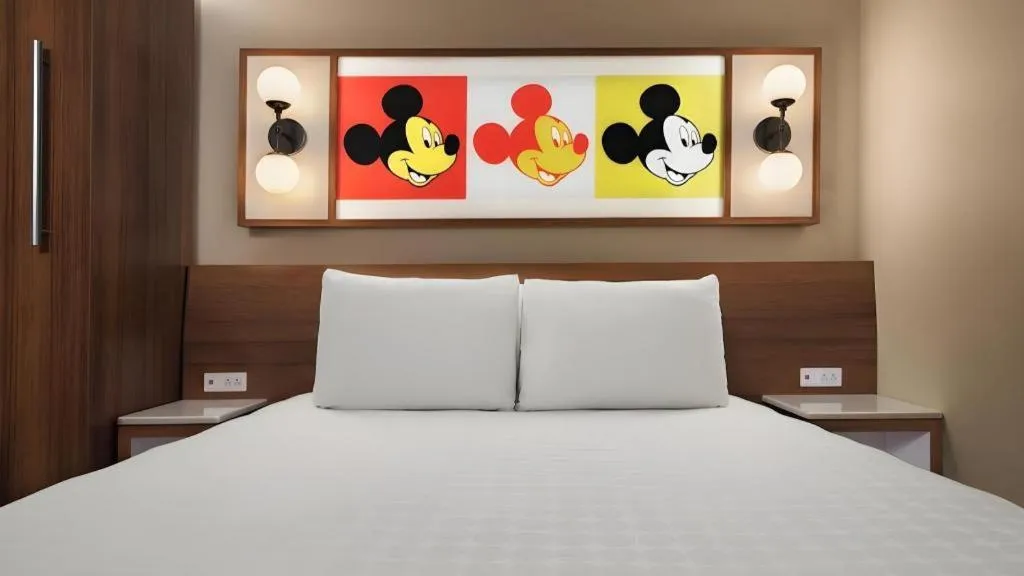 Bed in Disney's Pop Century Resort