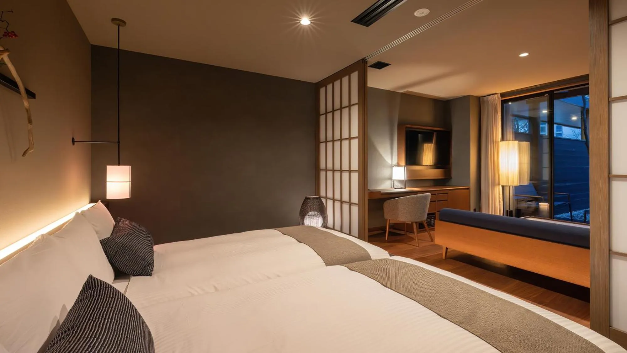 Bed in Nasu-Onsen Shinshun no Kago Hewitt Resort