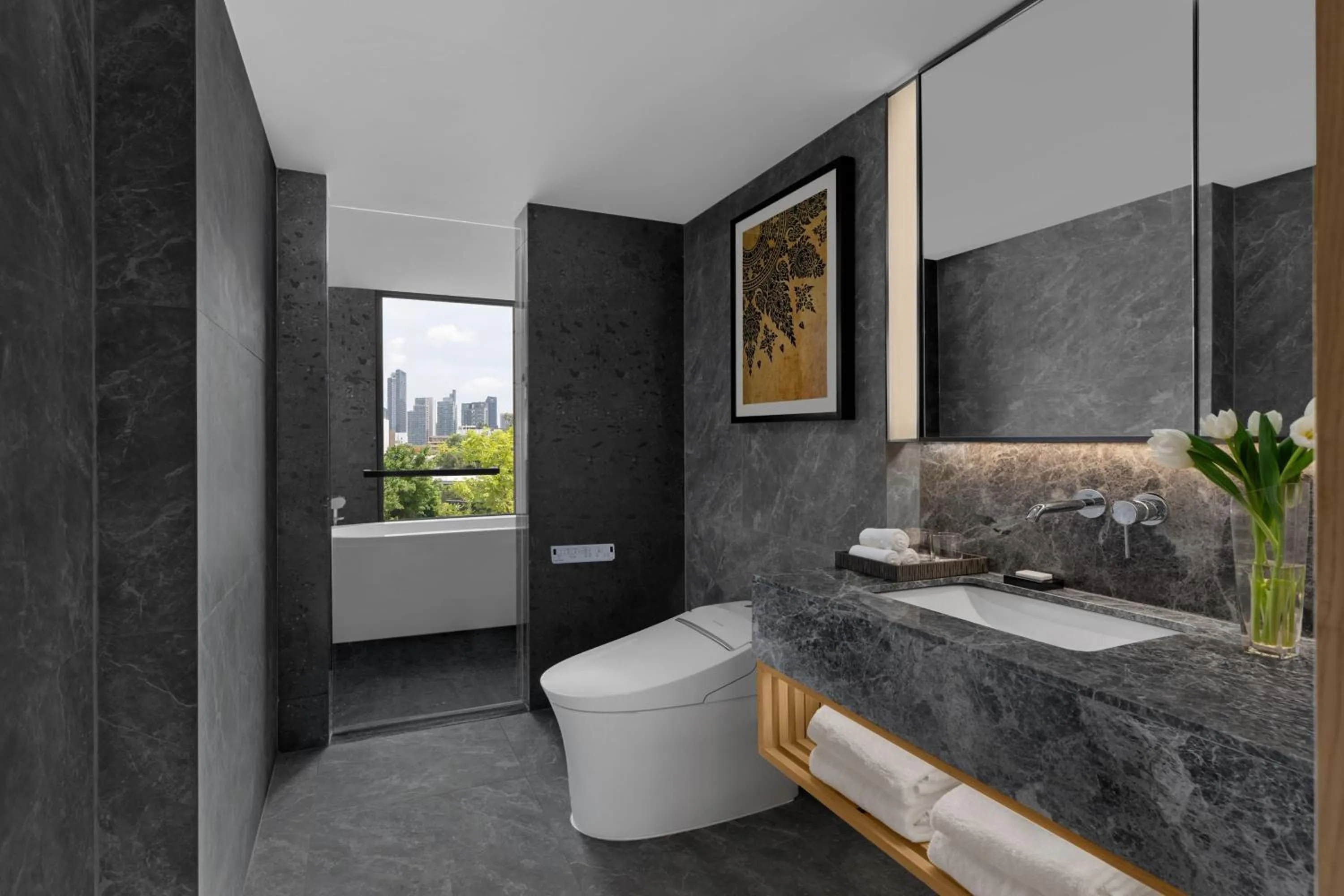 Bathroom in Marriott Executive Apartments, Bangkok Townhall Sukhumvit