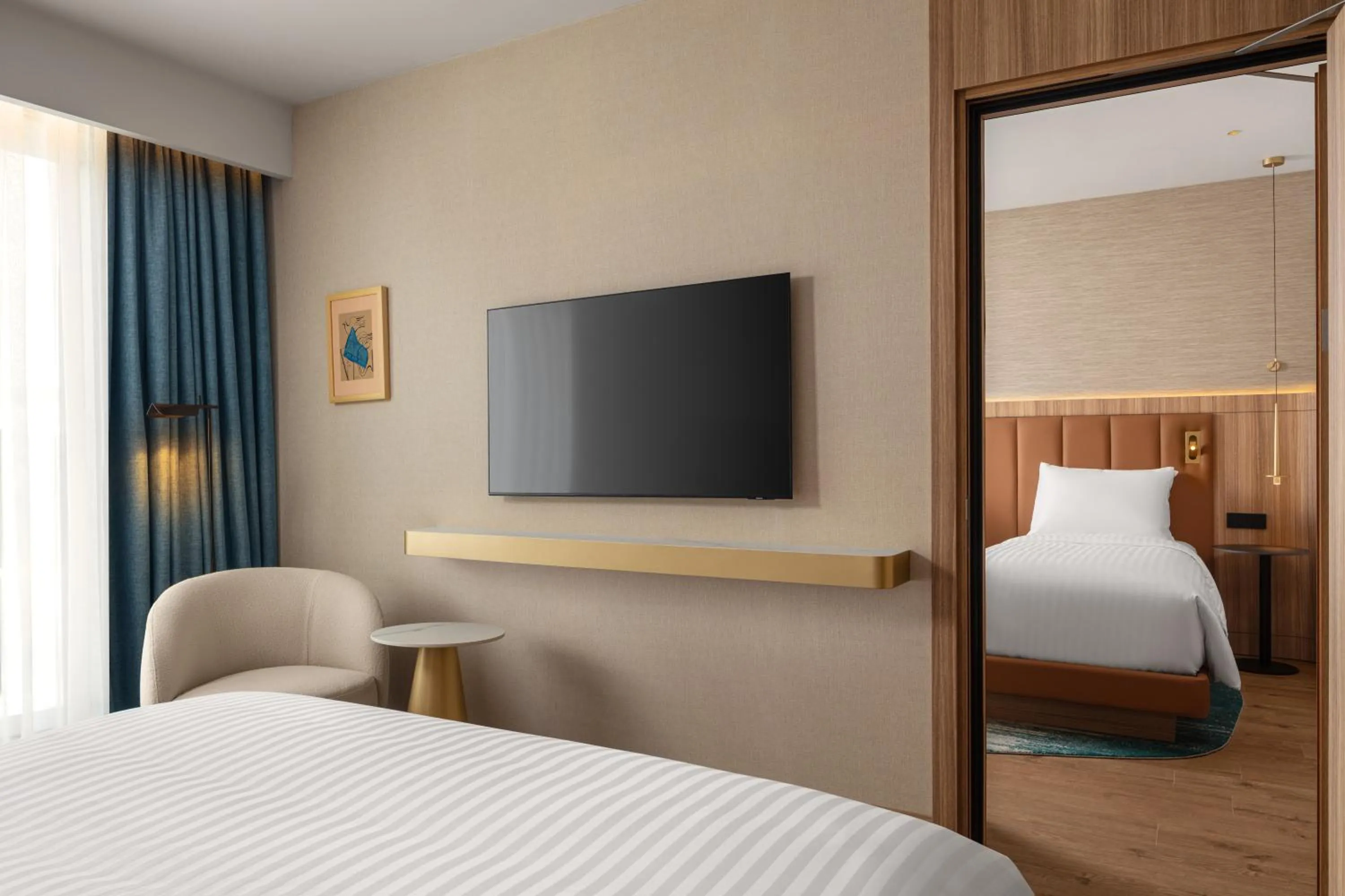 Bedroom, Bed in Courtyard by Marriott Prishtina