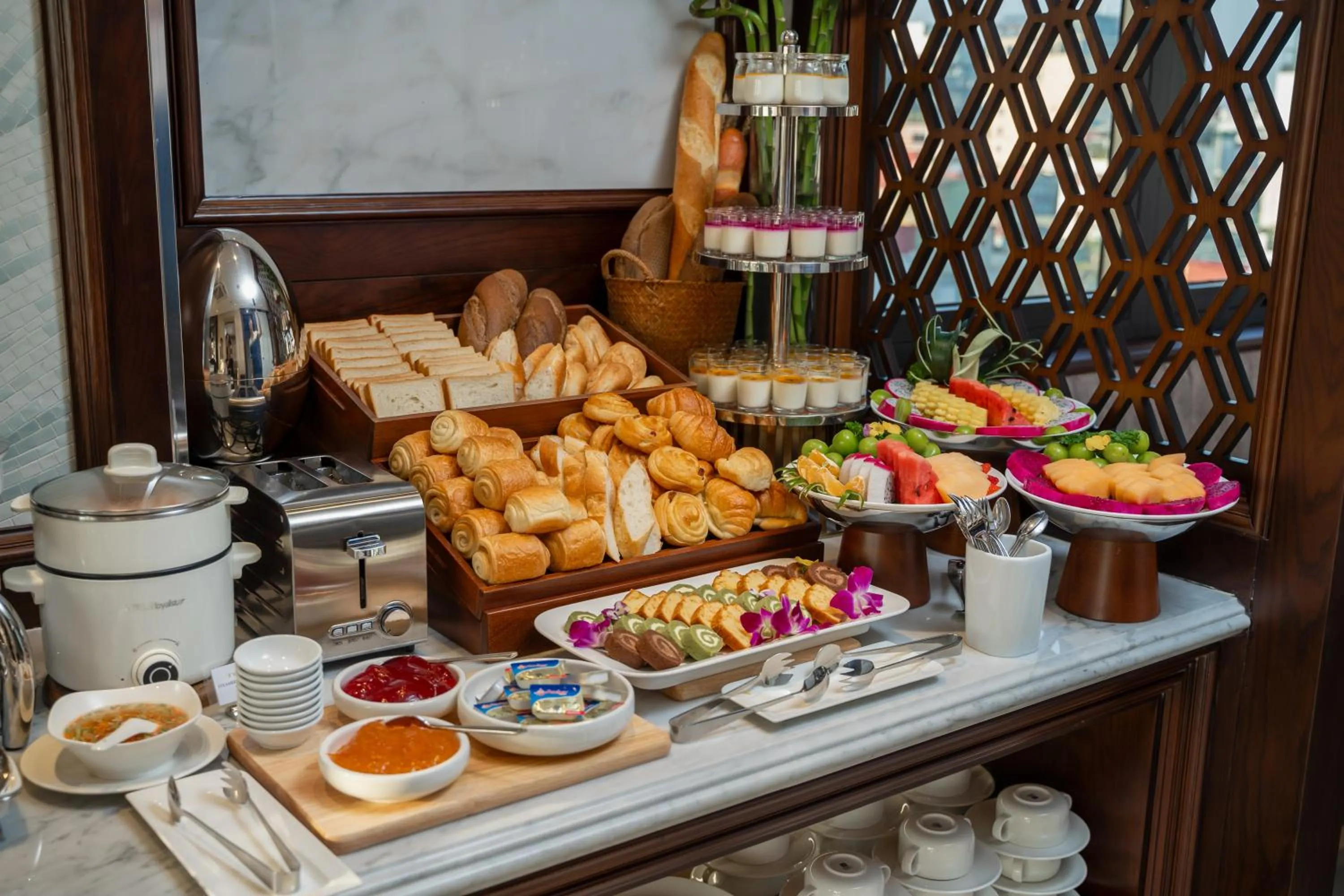 Buffet breakfast in The Q Boutique Hotel