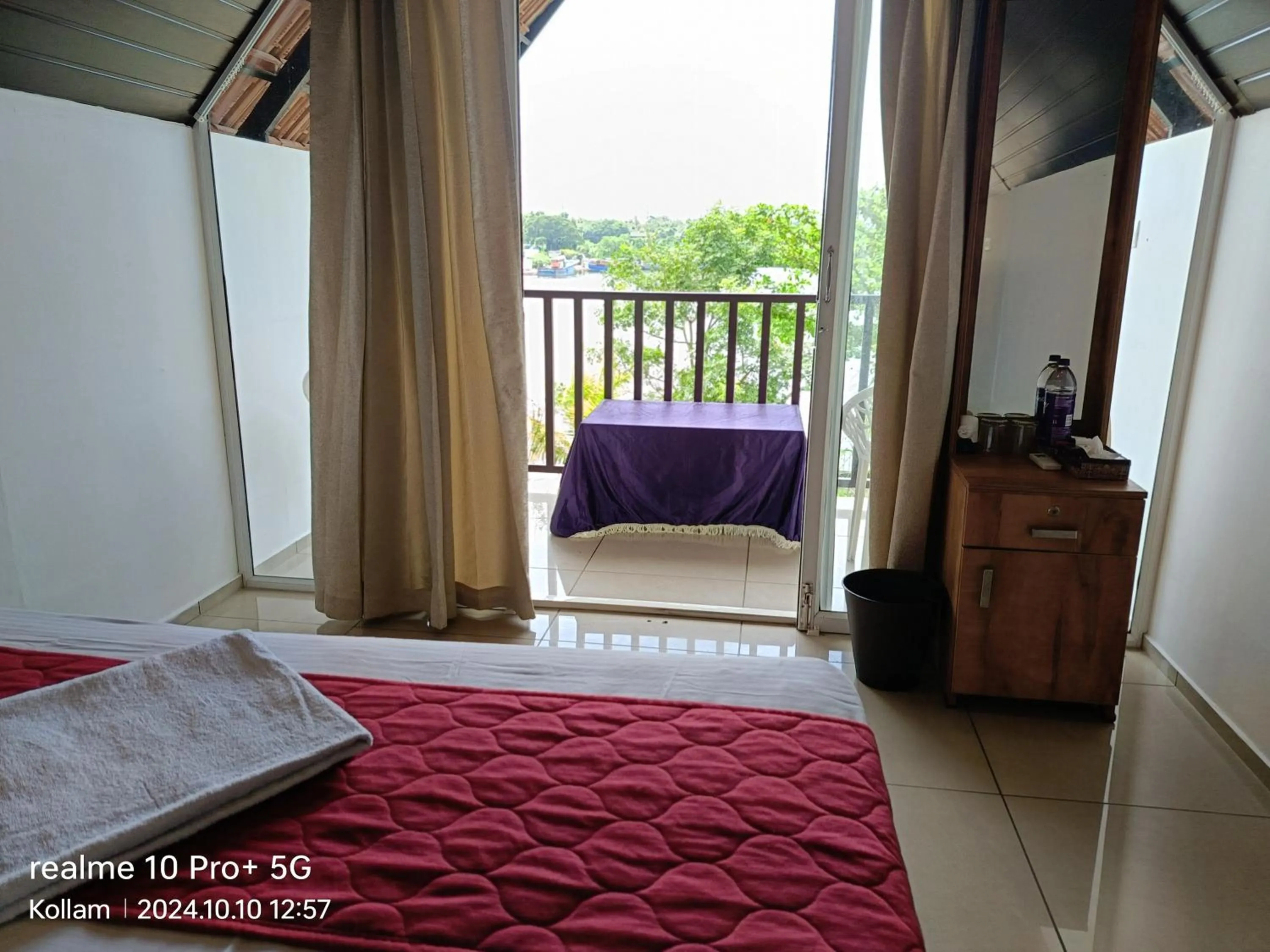 View (from property/room), Bed in Ripples Backwater Resort, Kollam