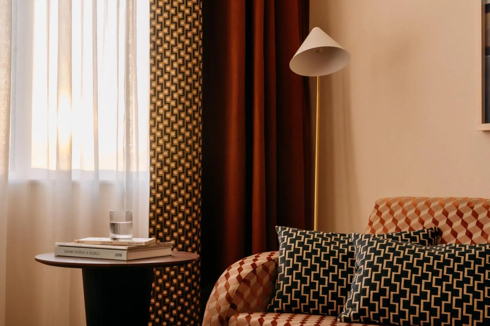 Seating area in De Plesman Hotel The Hague