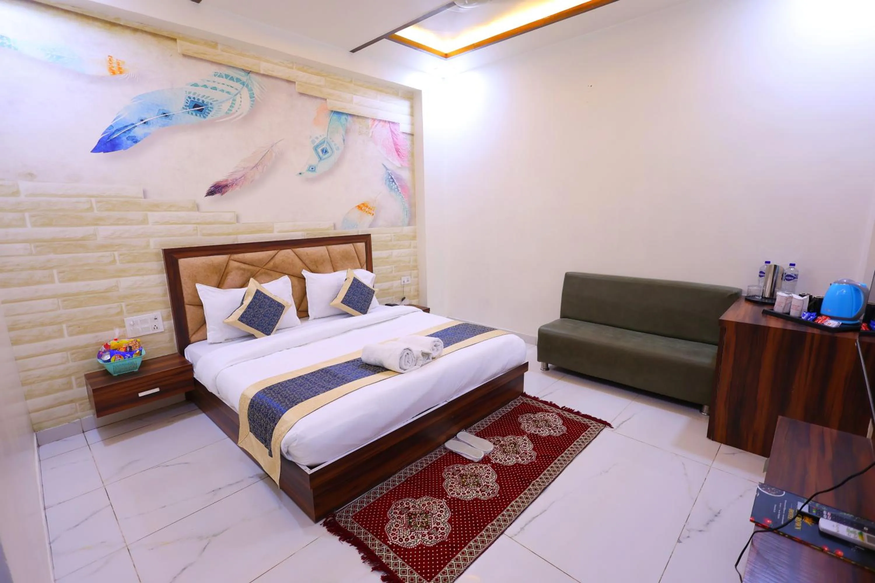 Bedroom, Bed in The Crown Hotel Agra near Taj Mahal & Restaurant