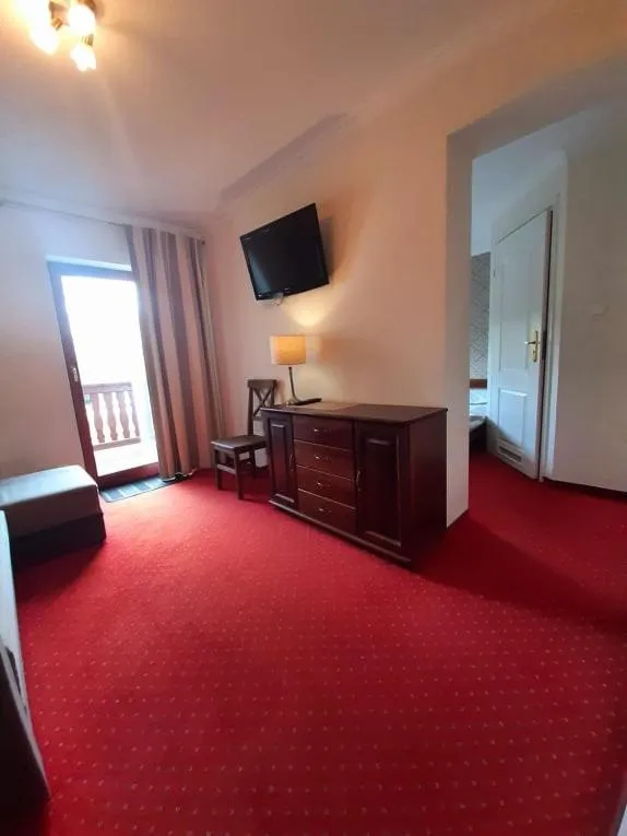 Living room, Bed in Dworek Szwajcaria