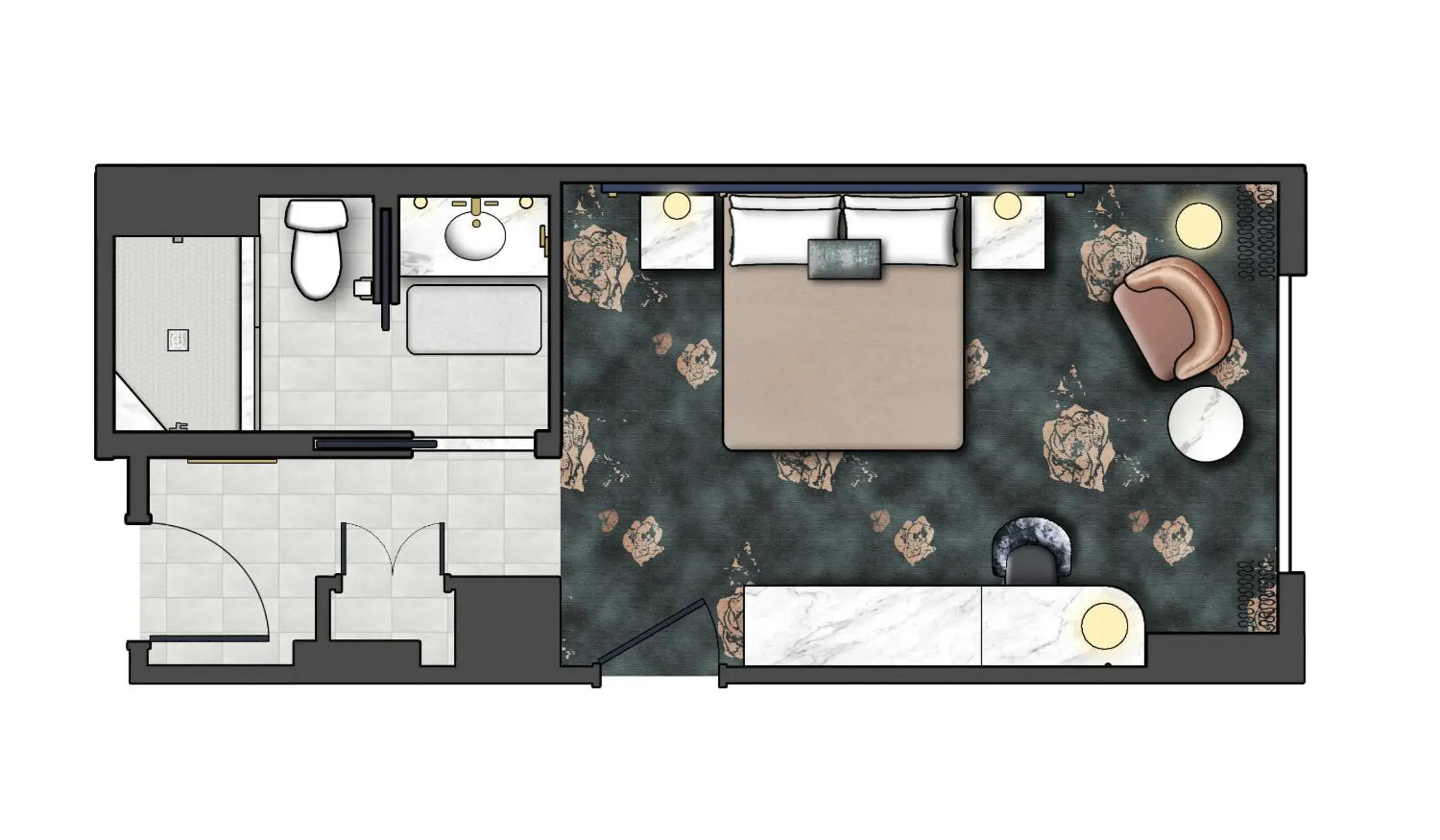 Bedroom in Universal's Helios Grand Hotel, a Loews Hotel Bedroom in Universal's Helios Grand Hotel, a Loews Hotel