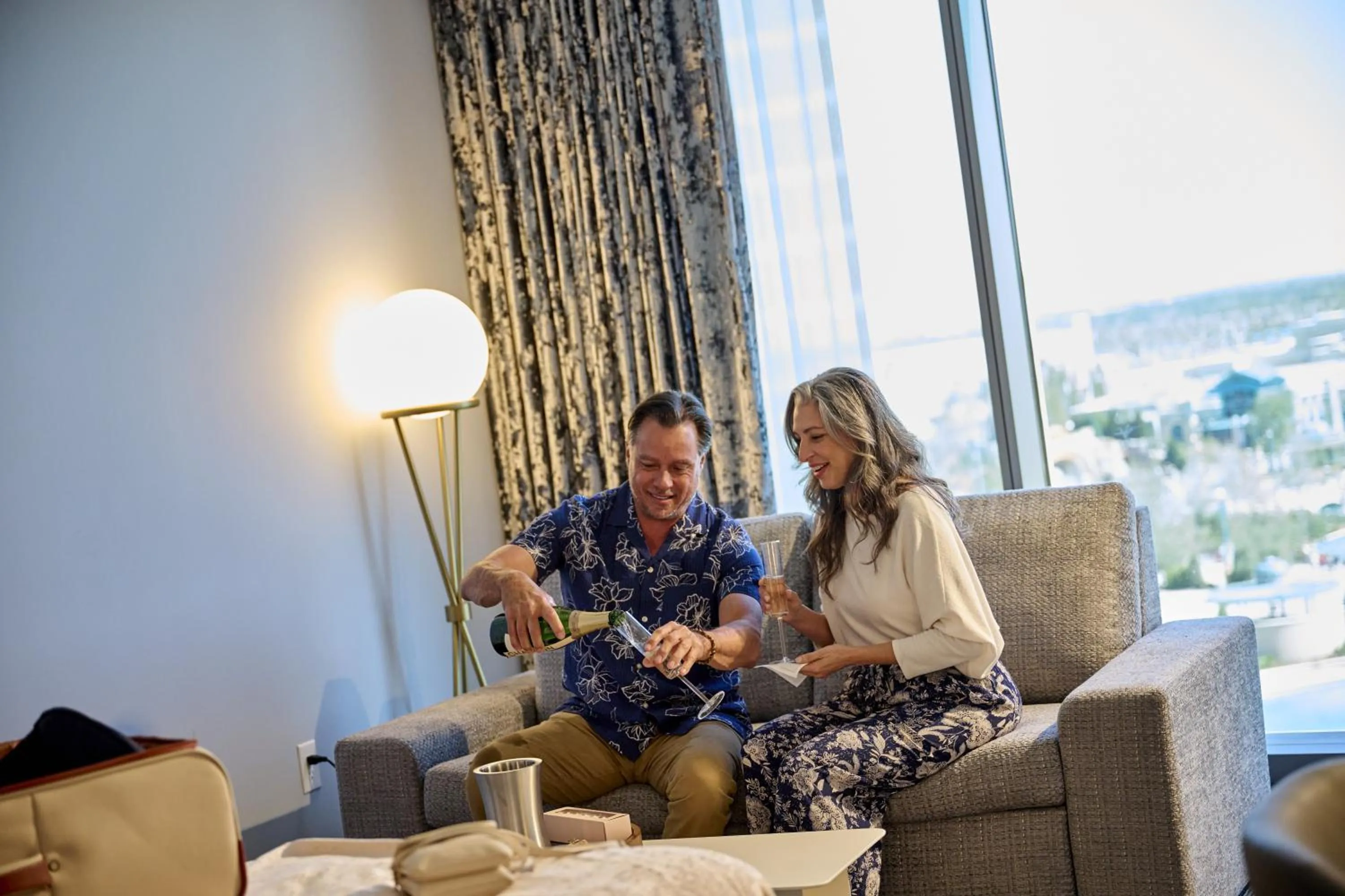 Bedroom in Universal's Helios Grand Hotel, a Loews Hotel