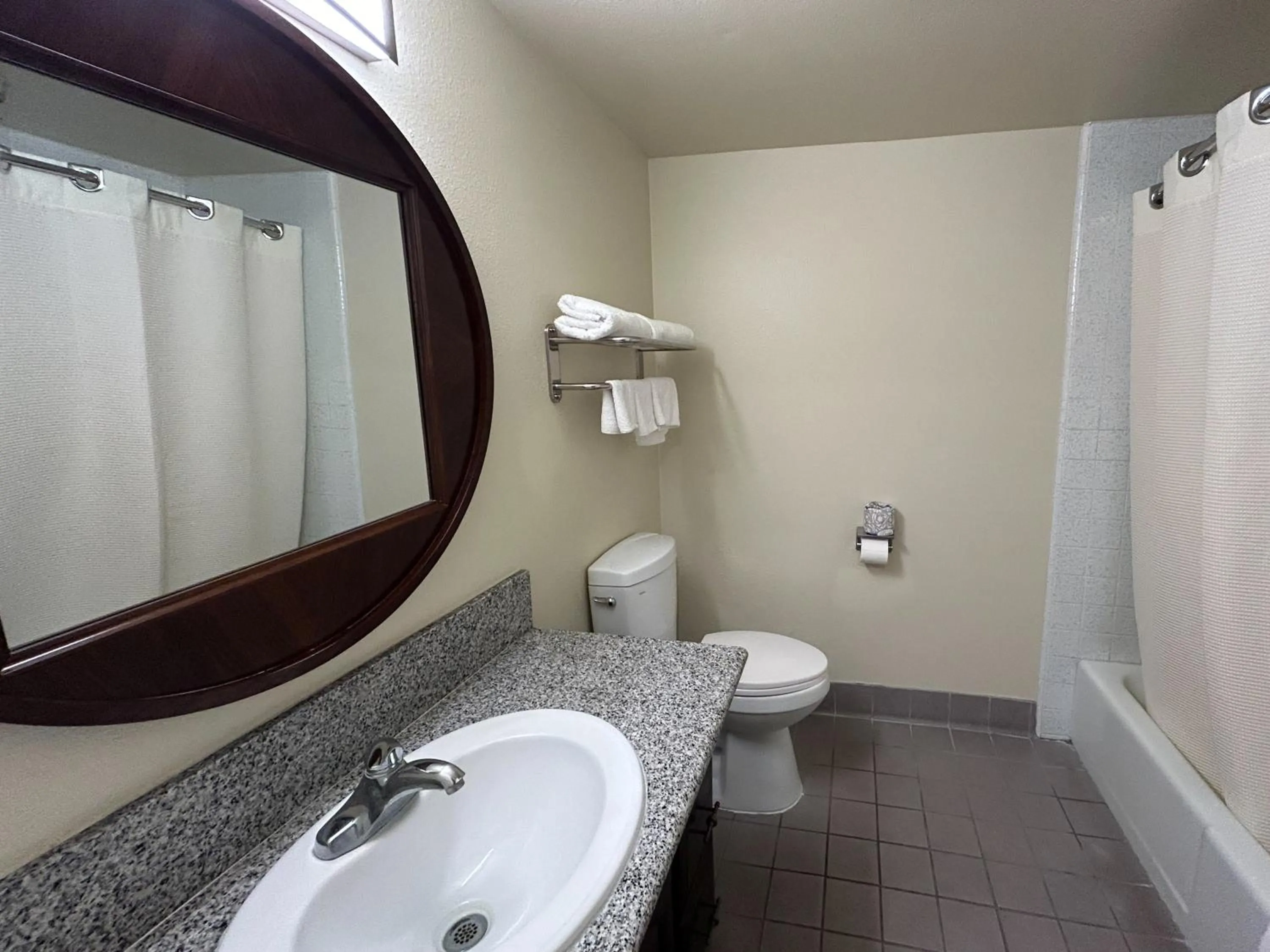 Bathroom in Studio 6 Suites Santa Ana, CA