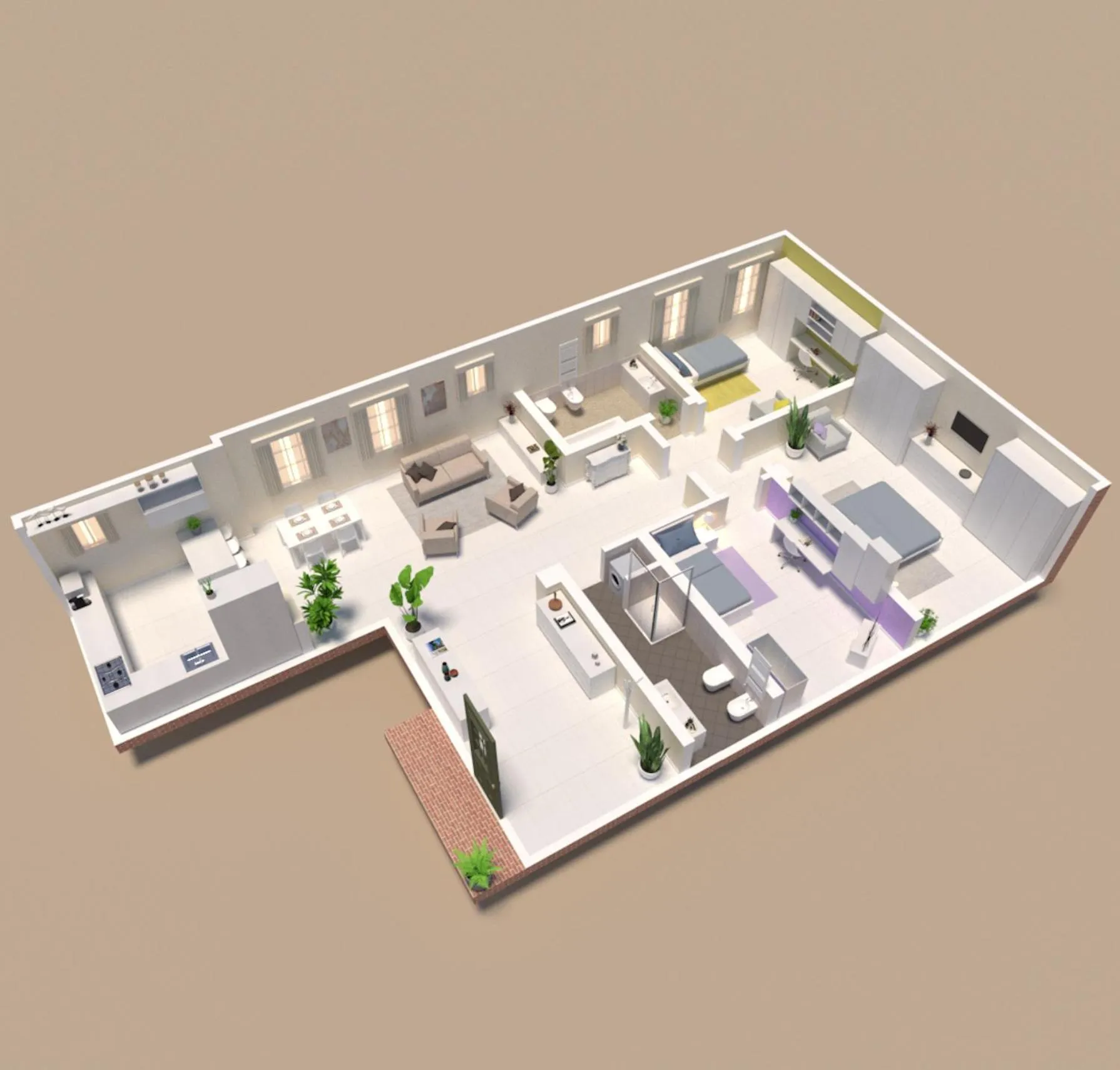 Floor plan in Ca' Degli Antichi Giardini Apartments