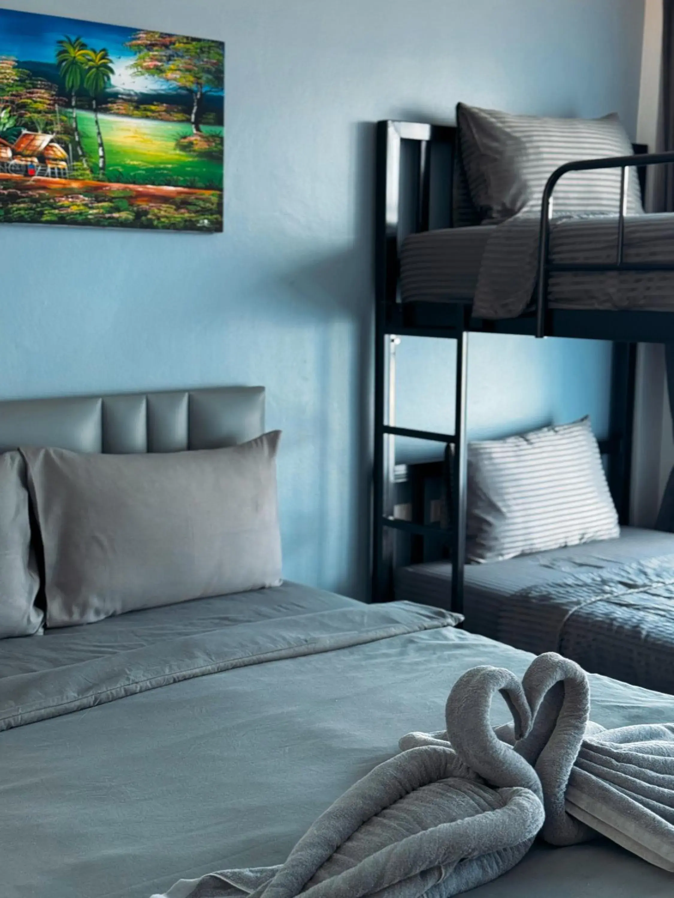 Bed in Reboot Retreat Beach Resort, Restaurant, and Coffee Shop Bed in Reboot Retreat Beach Resort, Restaurant, and Coffee Shop