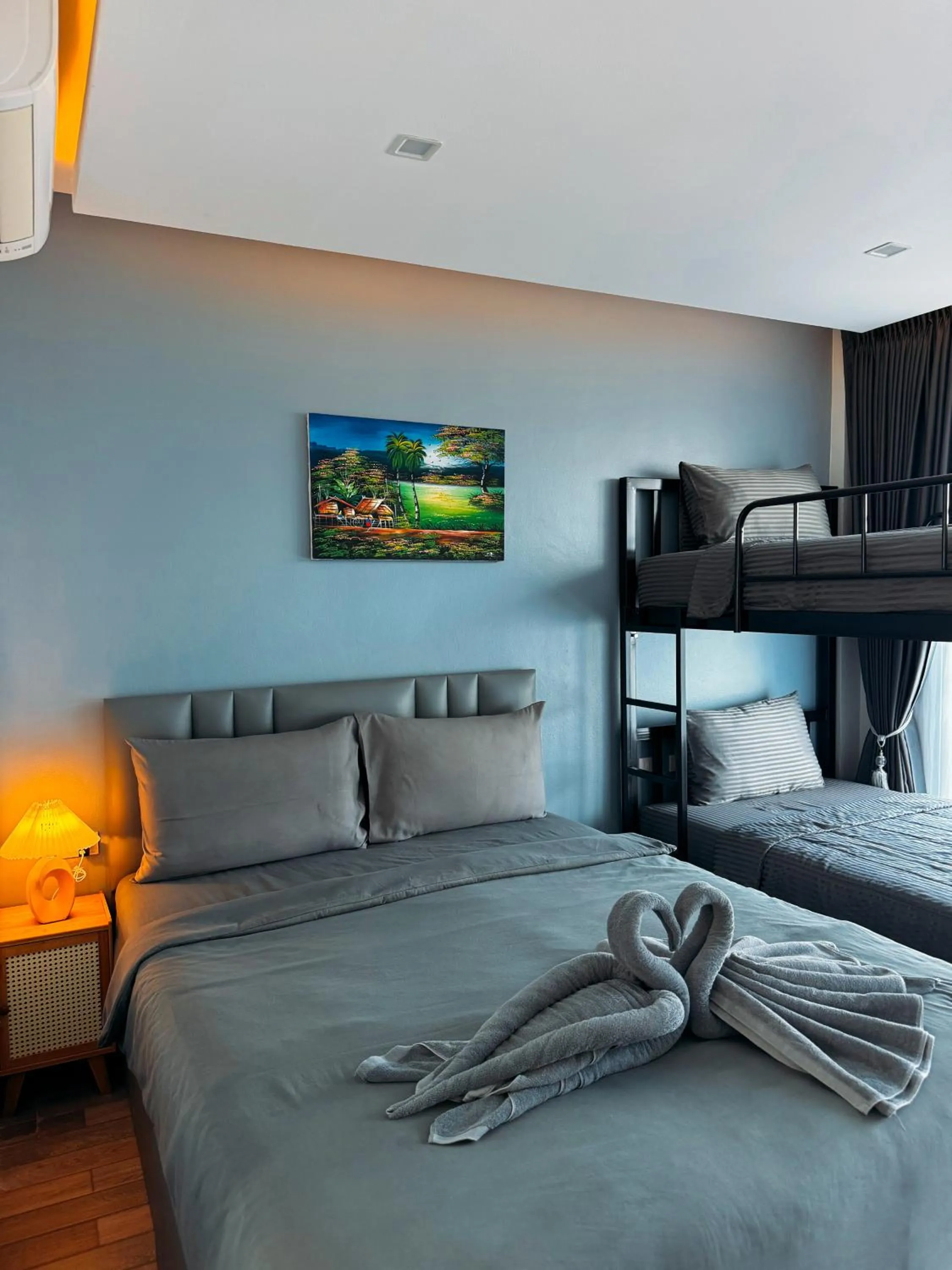 Bed in Reboot Retreat Beach Resort, Restaurant, and Coffee Shop