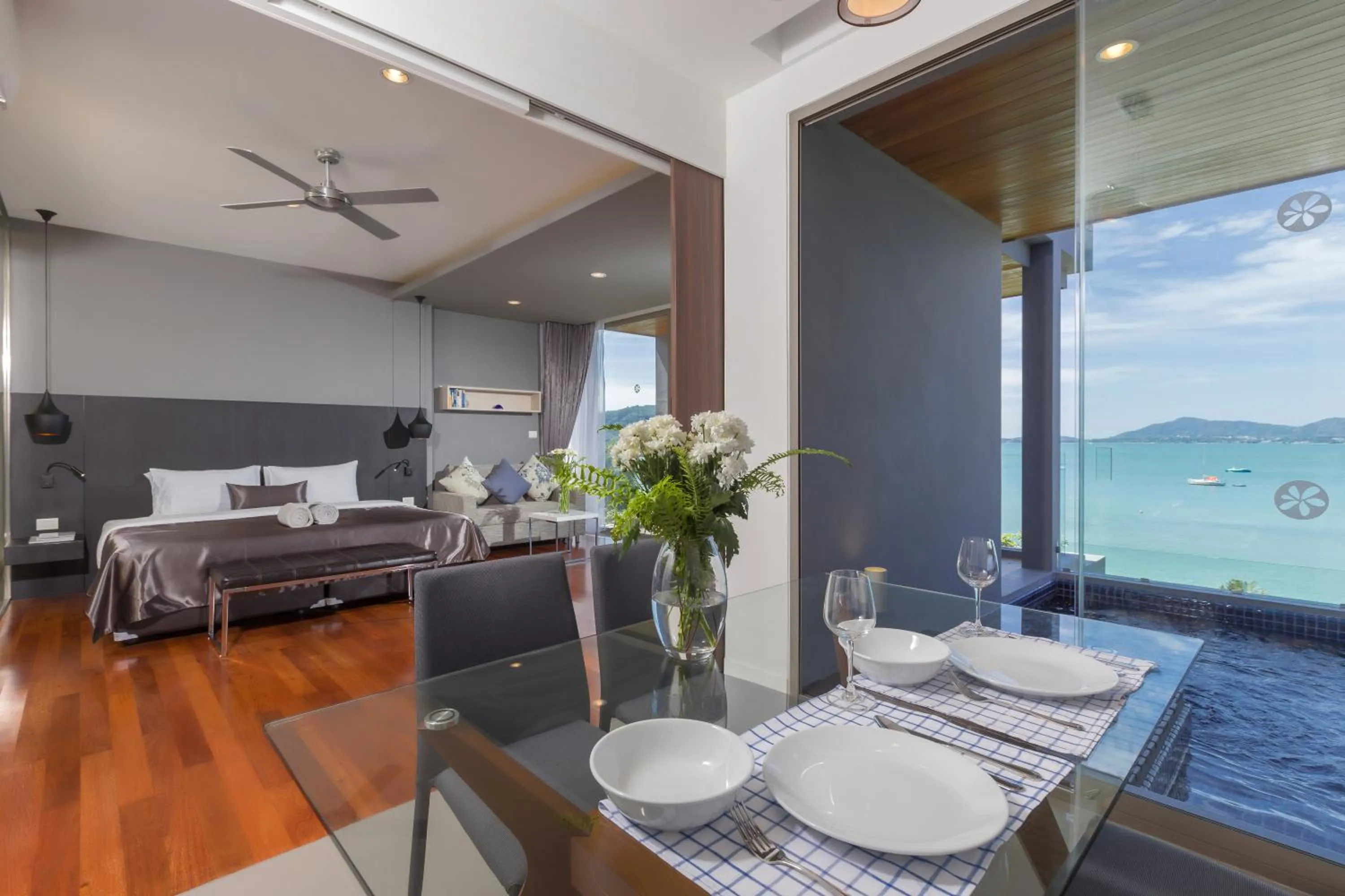 Bed in X10 Seaview Suites at Panwa Beach