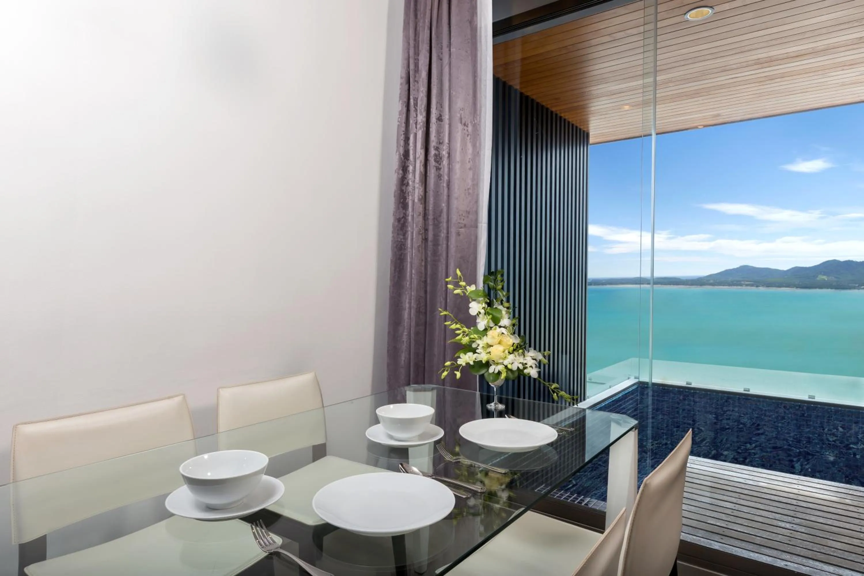 Dining area in X10 Seaview Suites at Panwa Beach