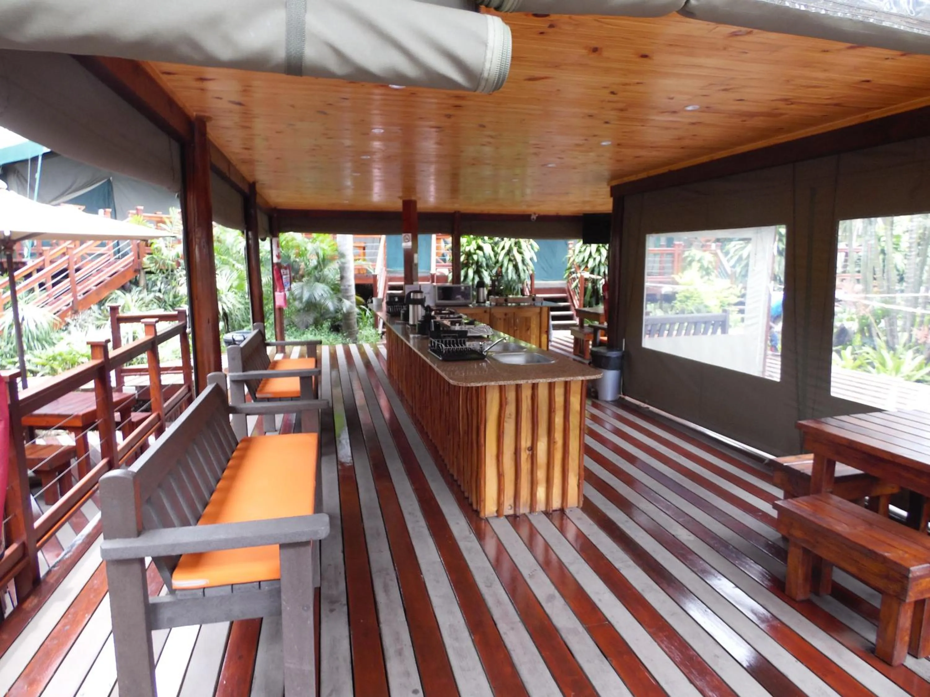 Communal lounge/ TV room in Luxury Tented Village @ Urban Glamping