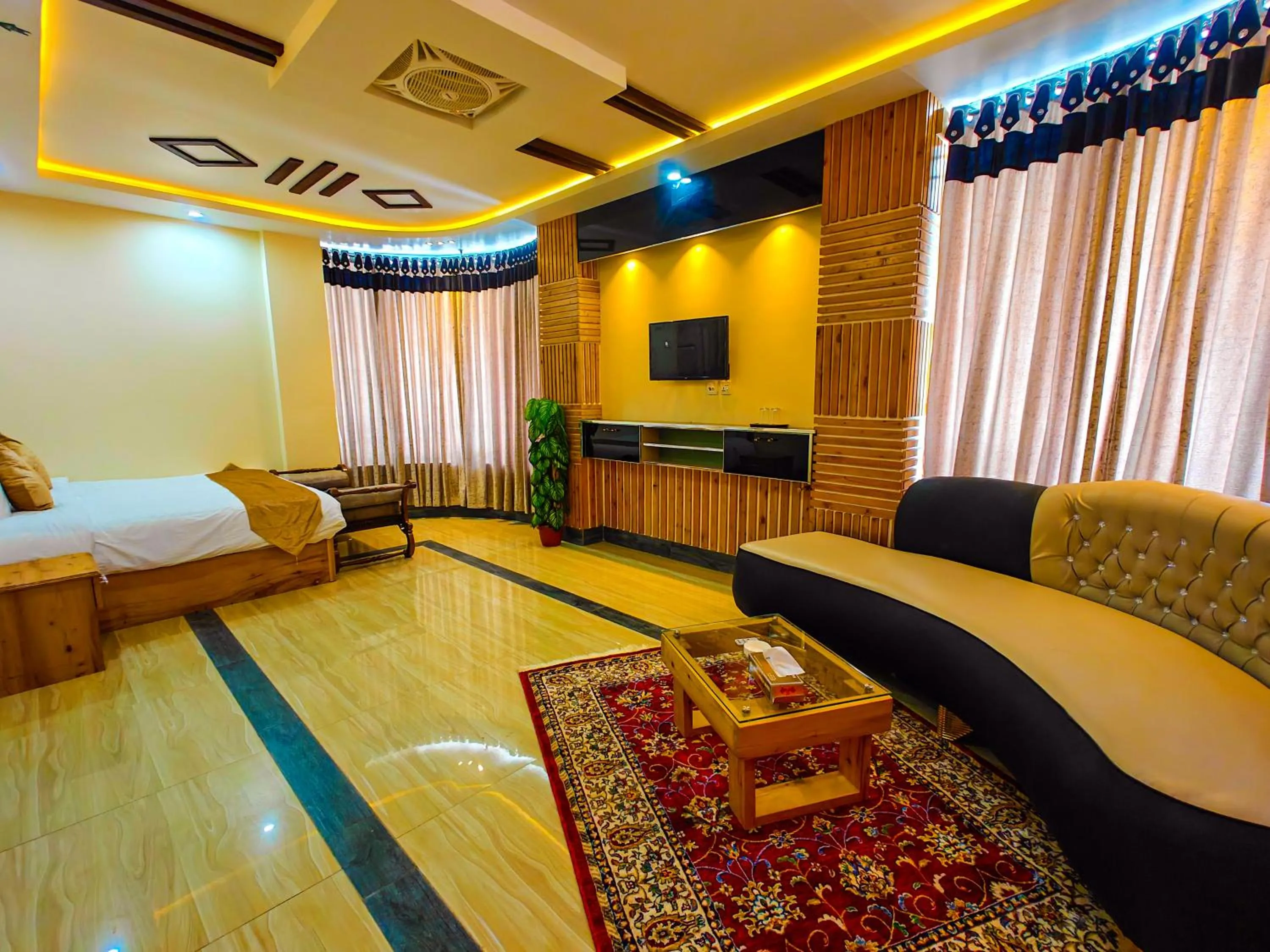 Bed in Kabirs Hotel Kalam