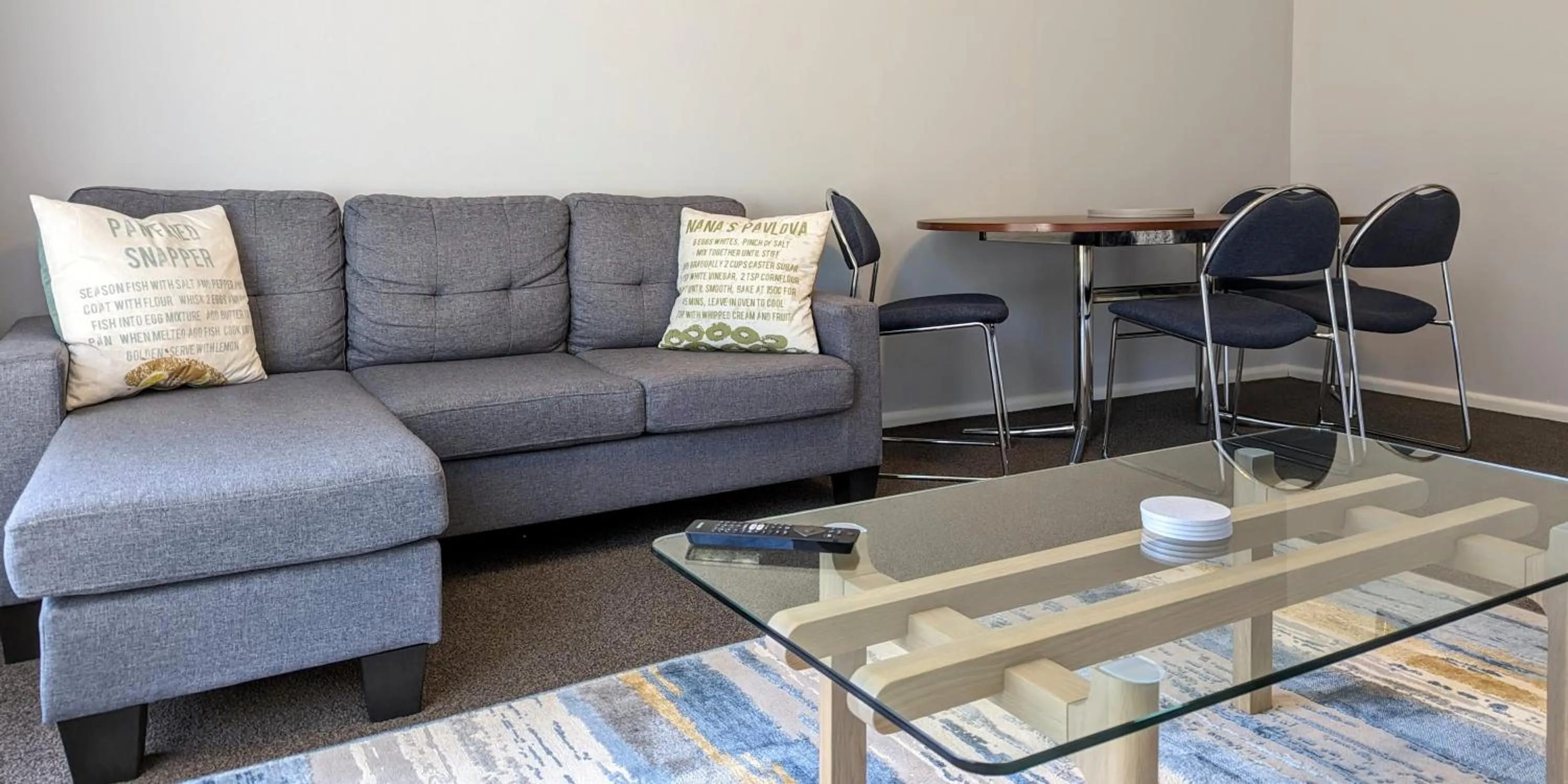 Seating area in Admiral Motel