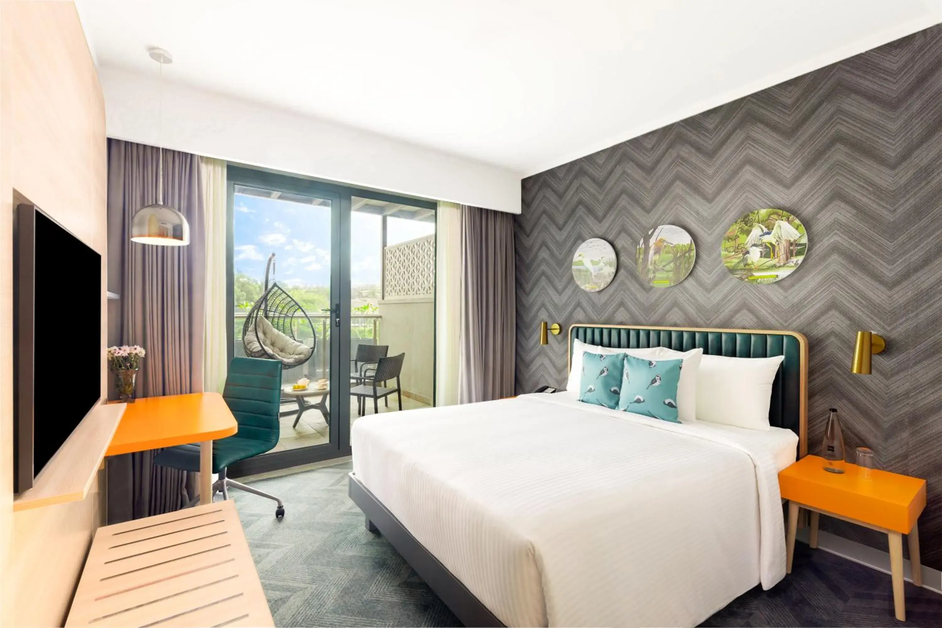 Balcony/Terrace, Bed in ibis Styles Mysuru Balcony/Terrace, Bed in ibis Styles Mysuru