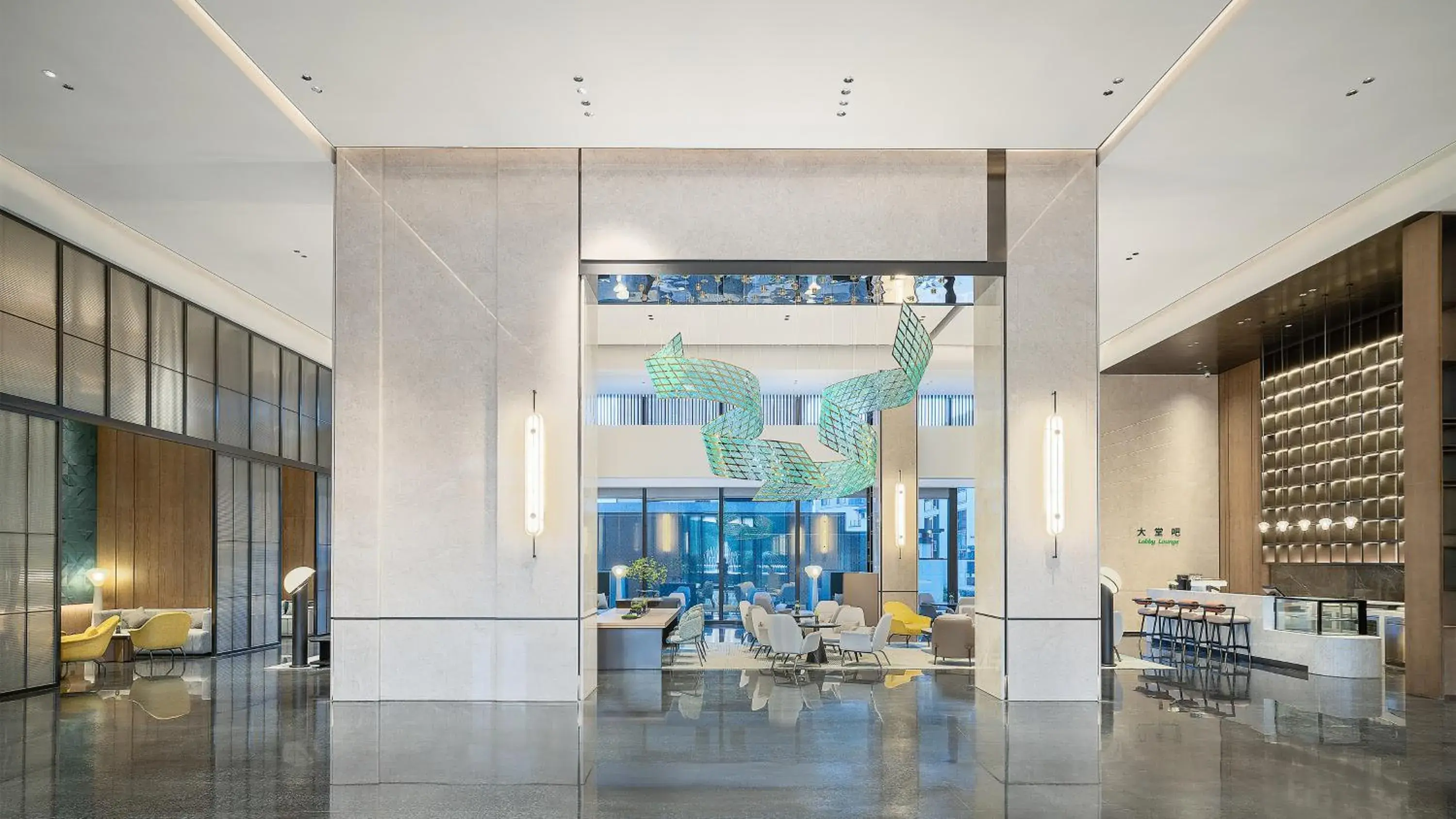 Lobby or reception in Holiday Inn Wuhan Houguan Lake by IHG Lobby or reception in Holiday Inn Wuhan Houguan Lake by IHG