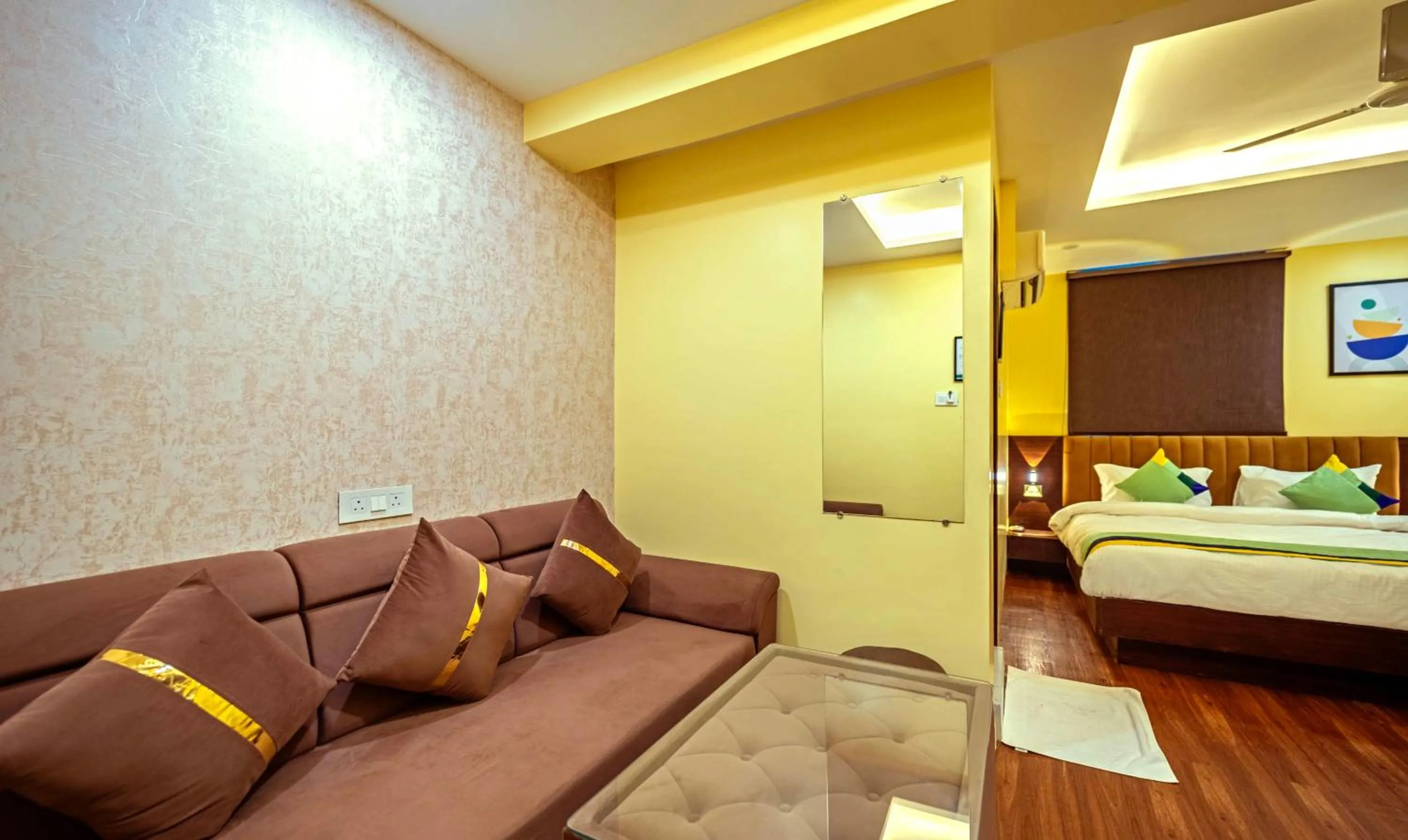 Bedroom, Bed in Treebo Taj Square, 10 Mins From Airport