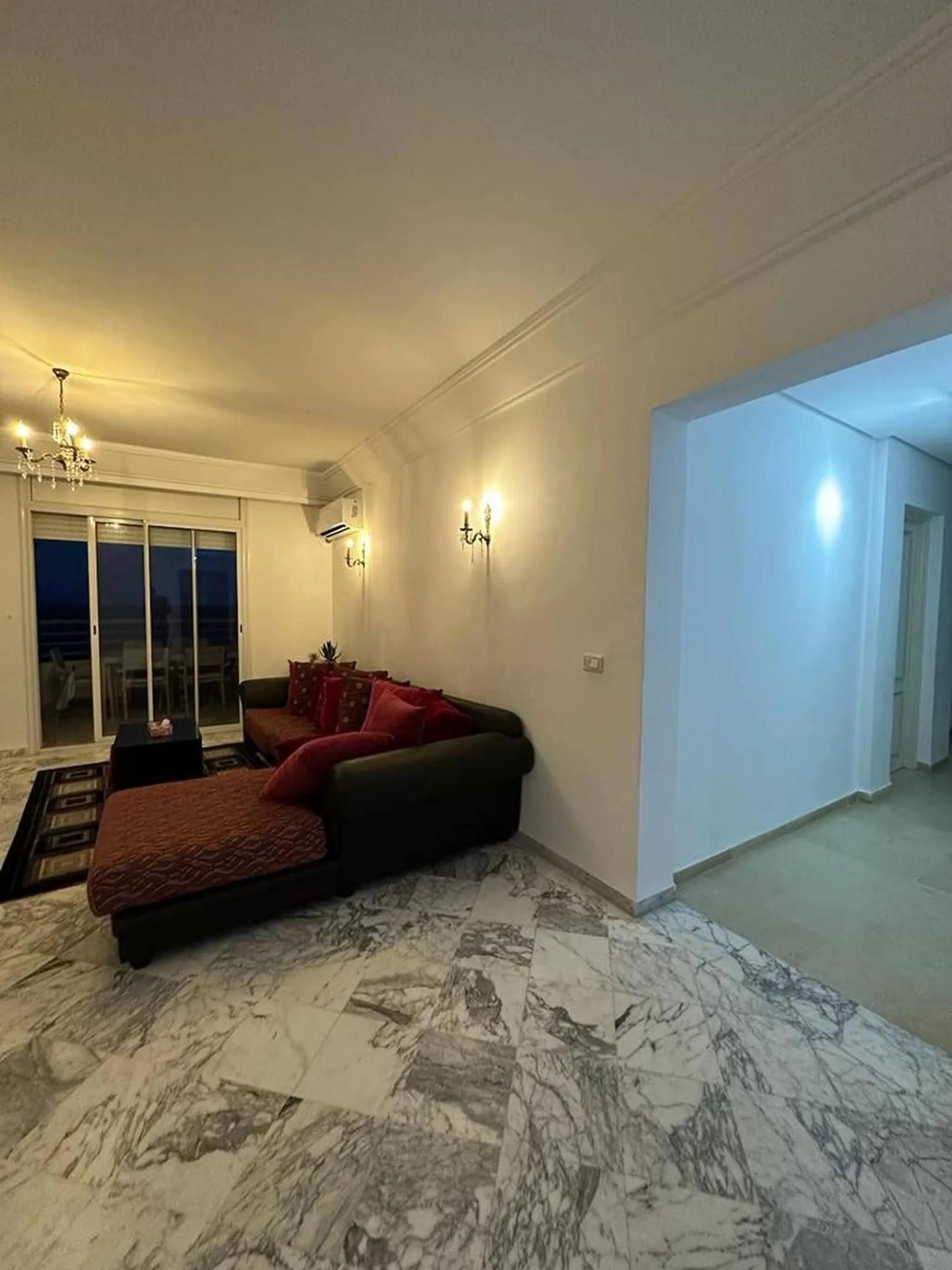 Living room, Bed in Residence Le Monaco Sousse