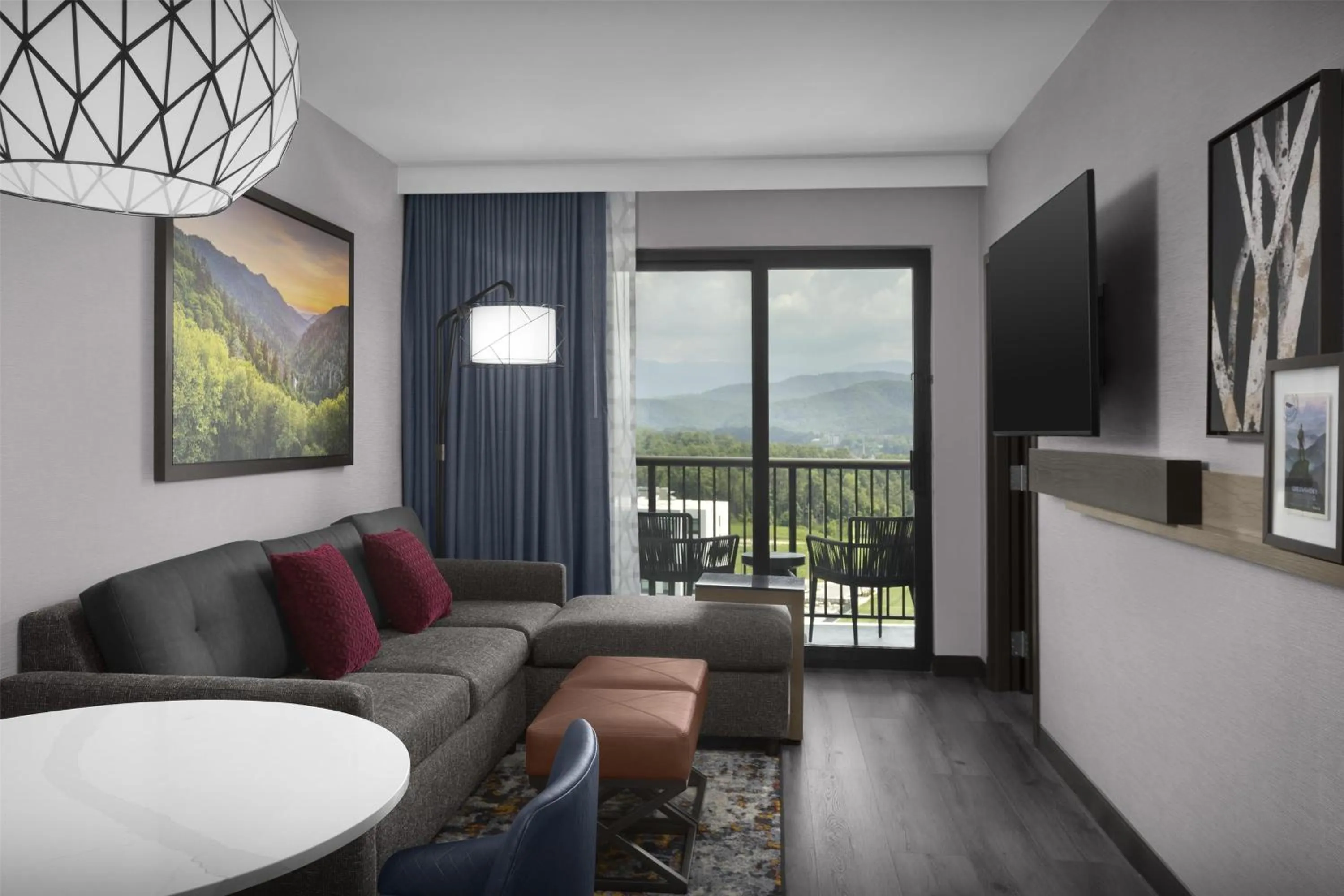 Living room in Embassy Suites By Hilton Pigeon Forge Resort