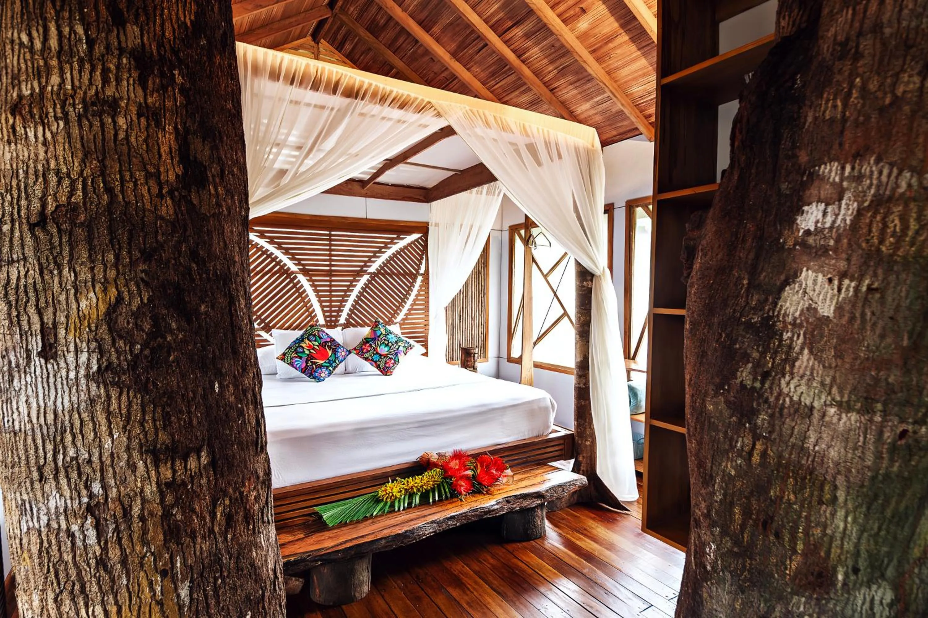 Bed in Burú Nature Hotel