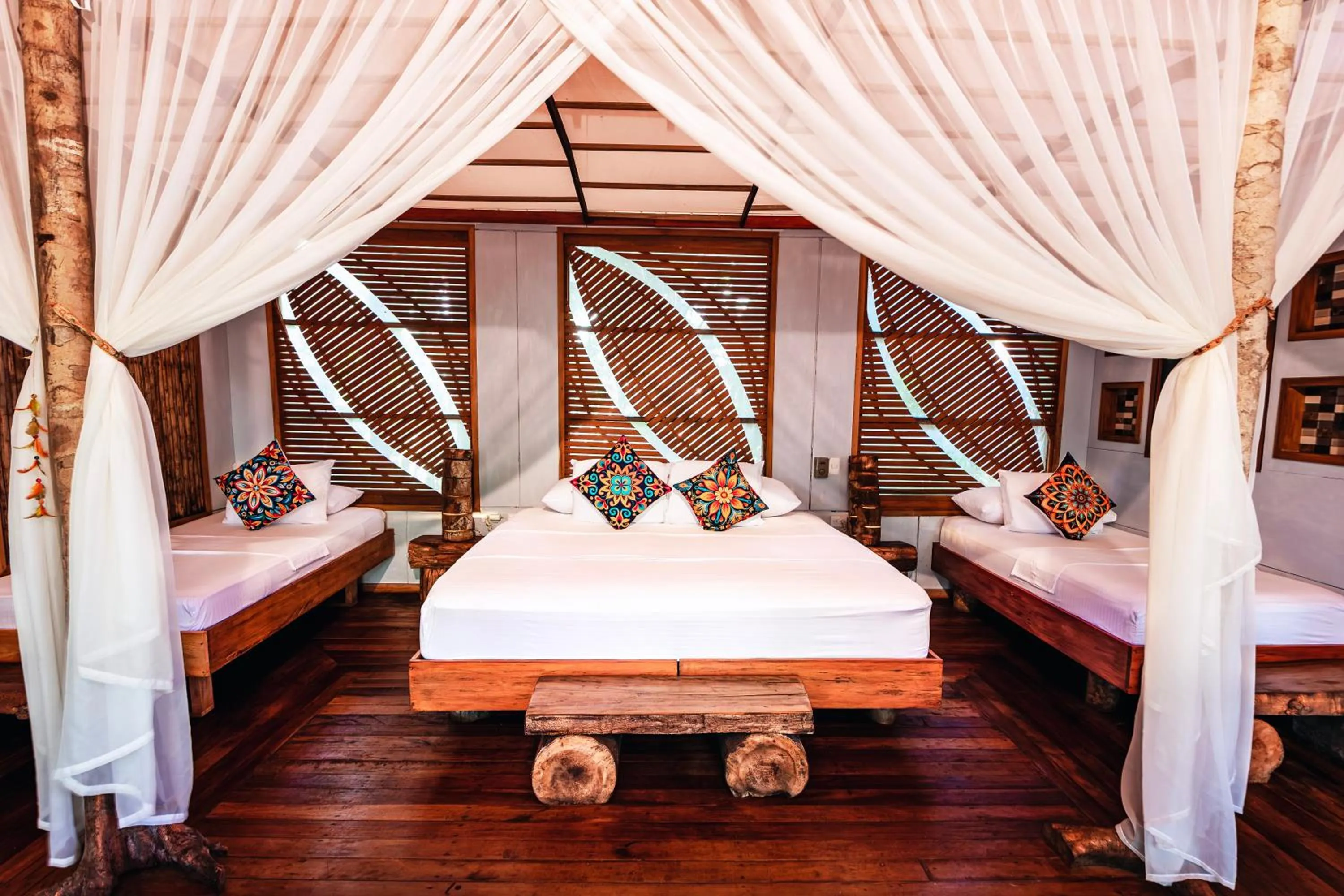 Bed in Burú Nature Hotel