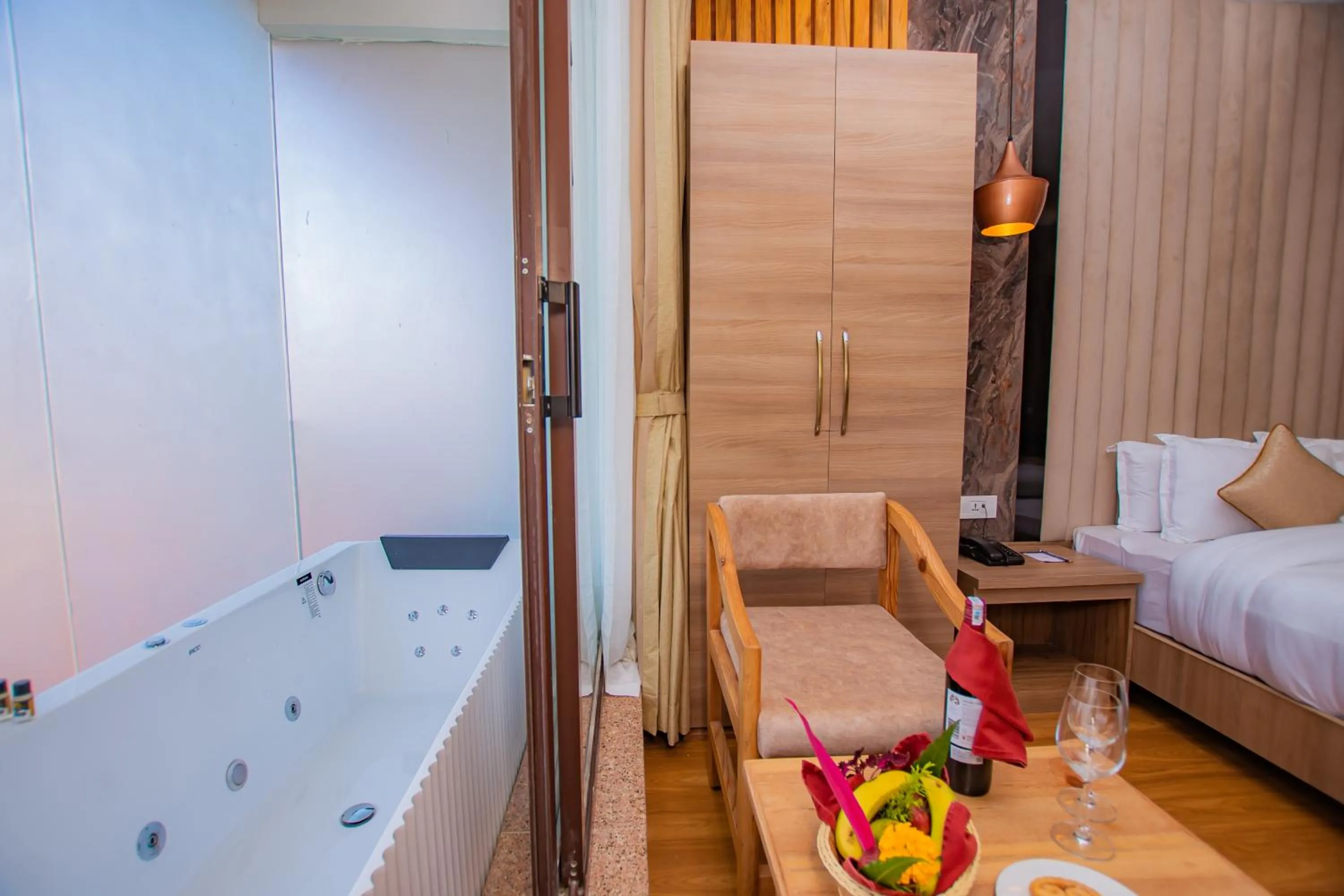 Bathroom, Bed in Temple Himalaya Hotel & Spa