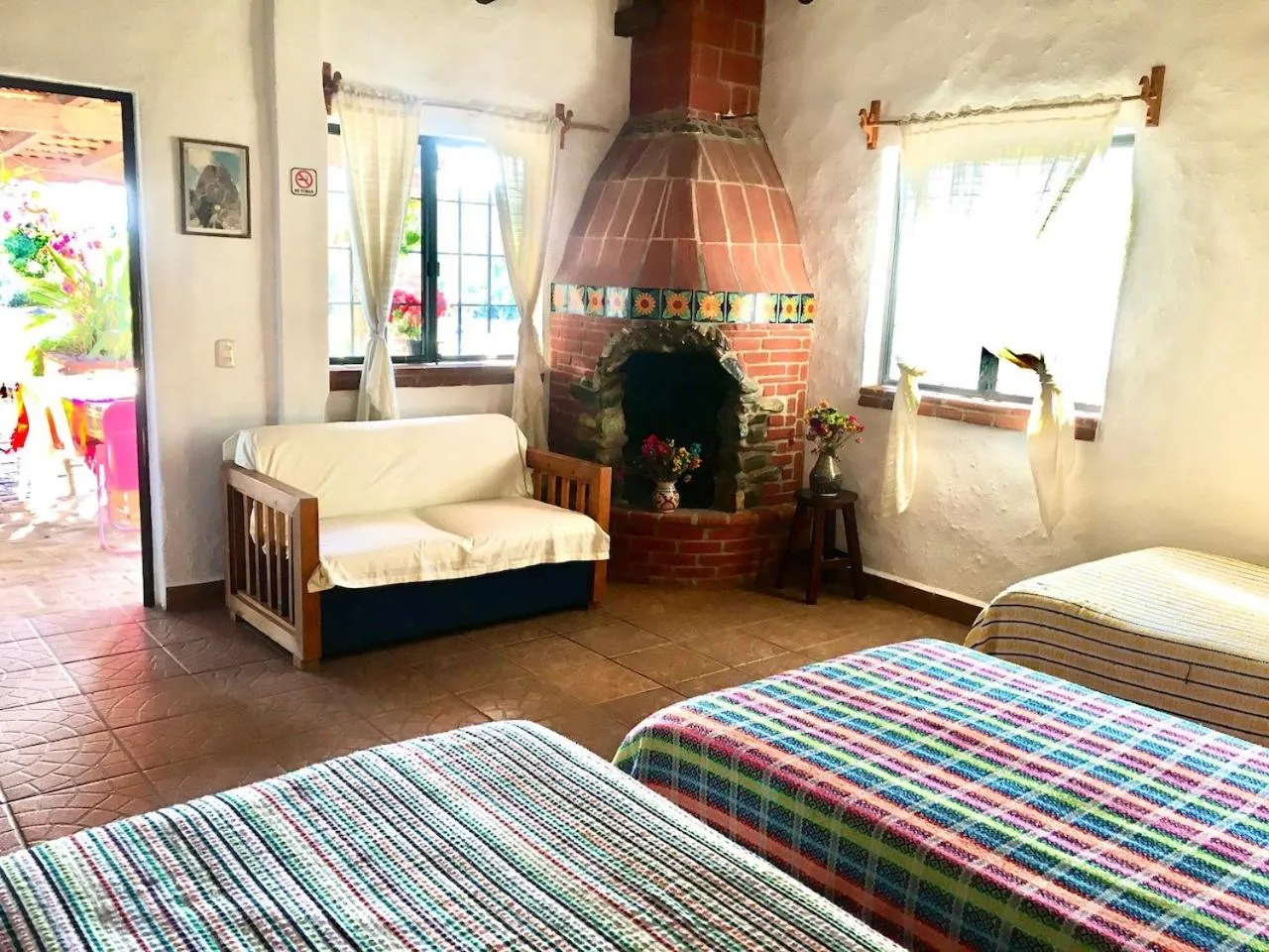 Patio, Bed in El Rincón de San Agustín Etla