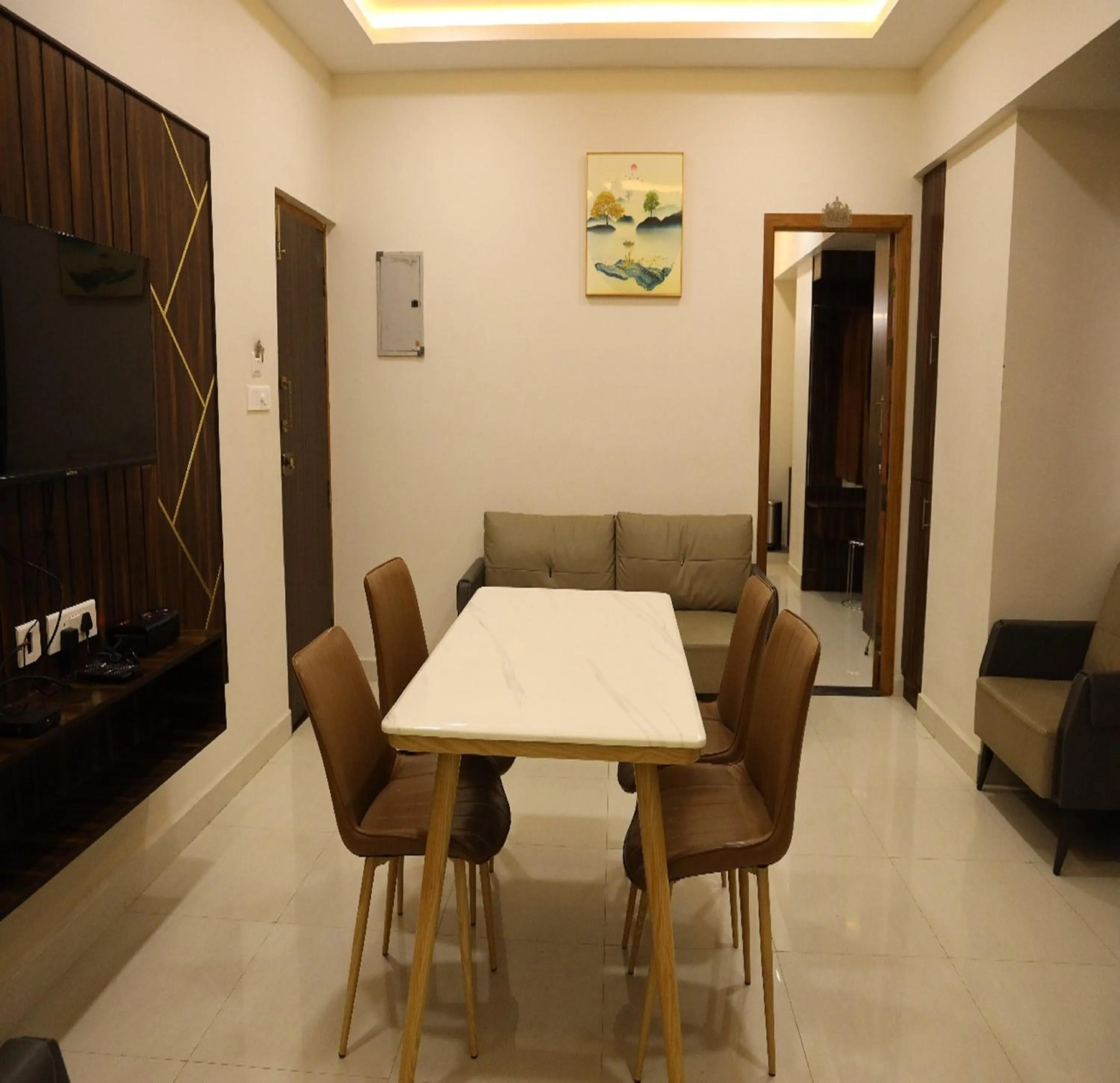 Dining area in Manopriya Residency by Azalea