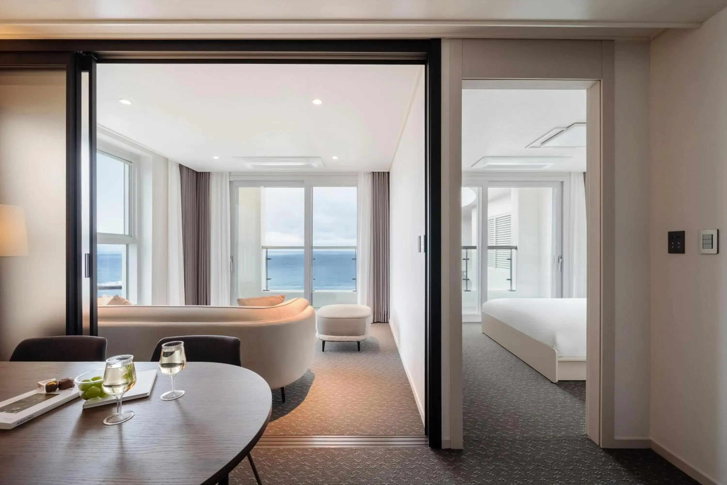 Living room, Bed in Urbanstay Naksan Beach Living room, Bed in Urbanstay Naksan Beach