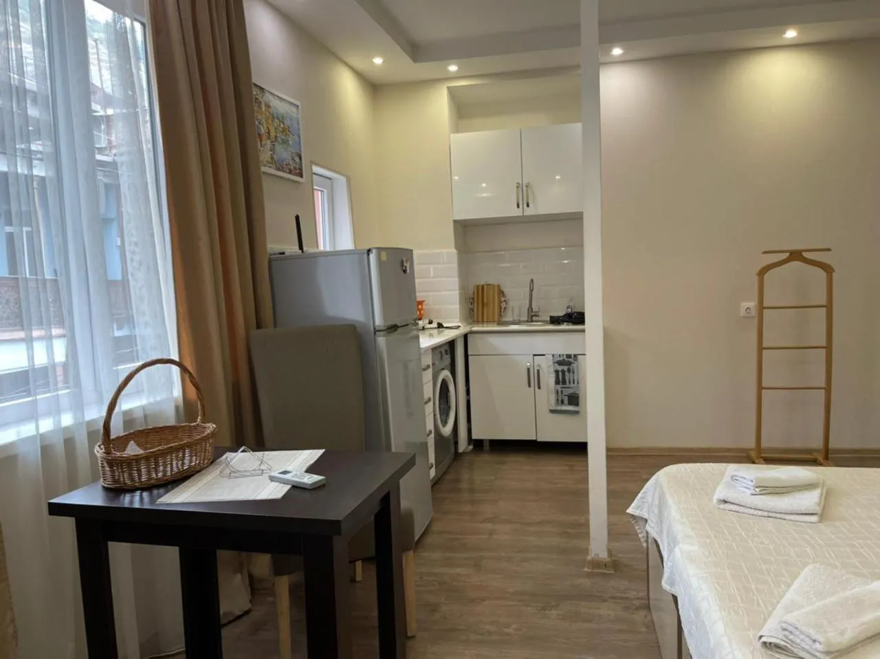 Kitchen or kitchenette, Bed in Georgian Guest House on Asatiani