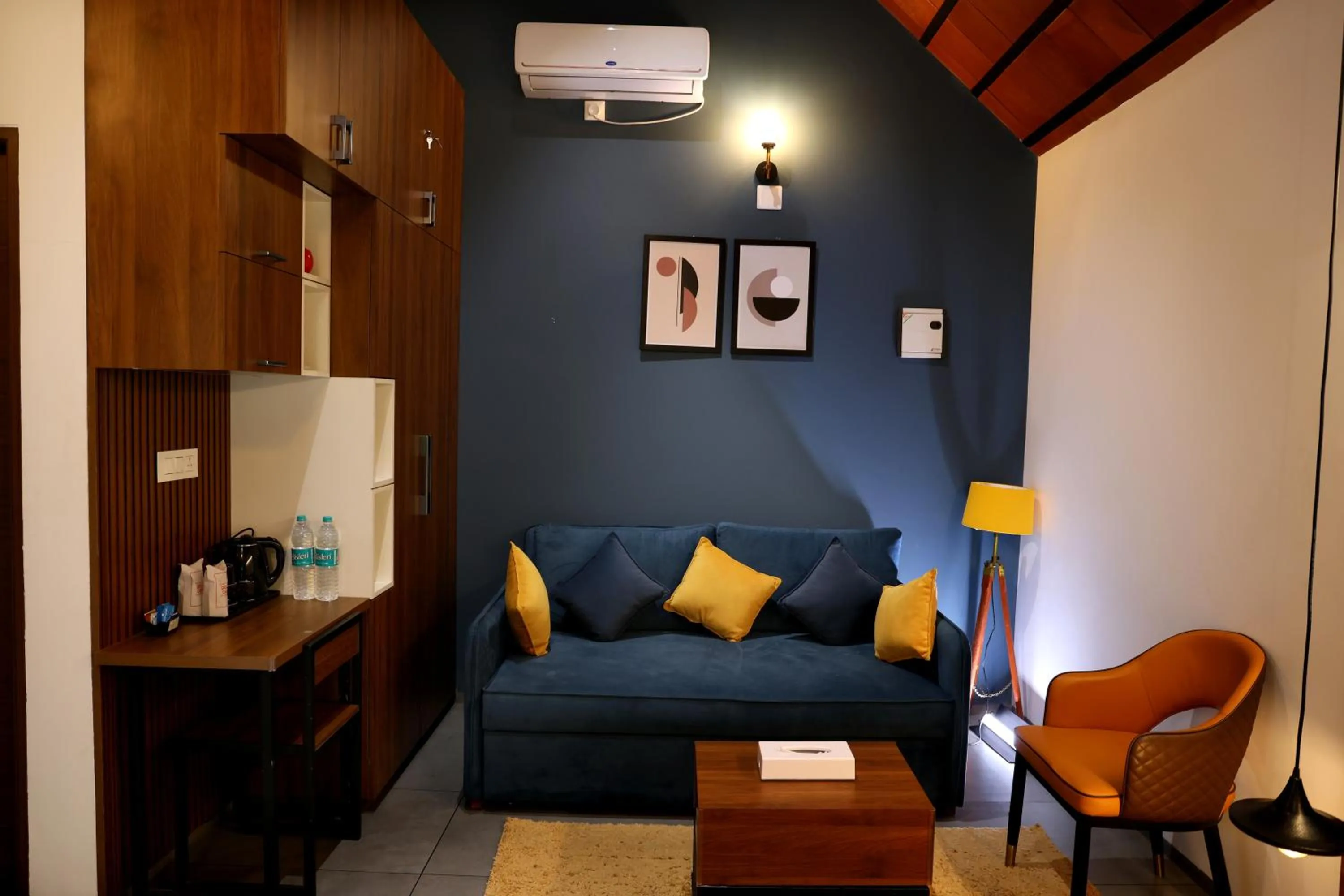 Seating area in Bay View Suites, Vythiri, Wayanad