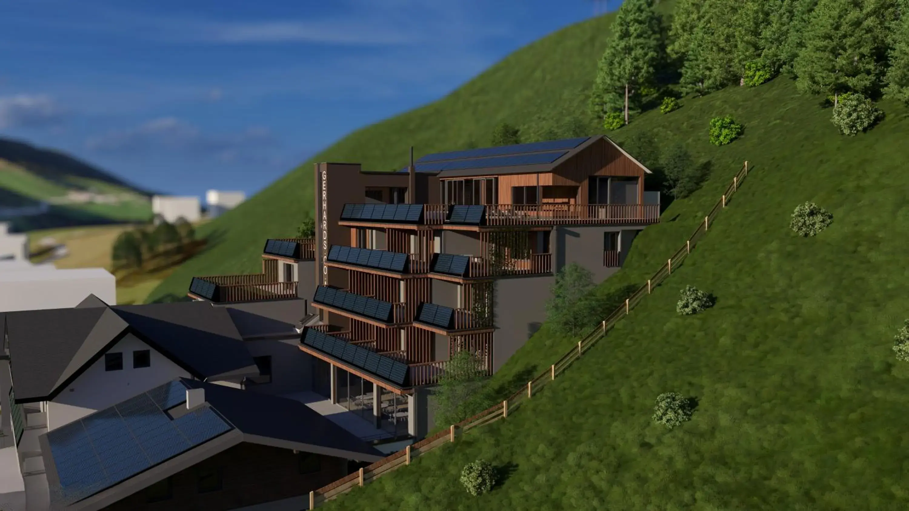 Property building in Goldhirsch Aparthotel Property building in Goldhirsch Aparthotel